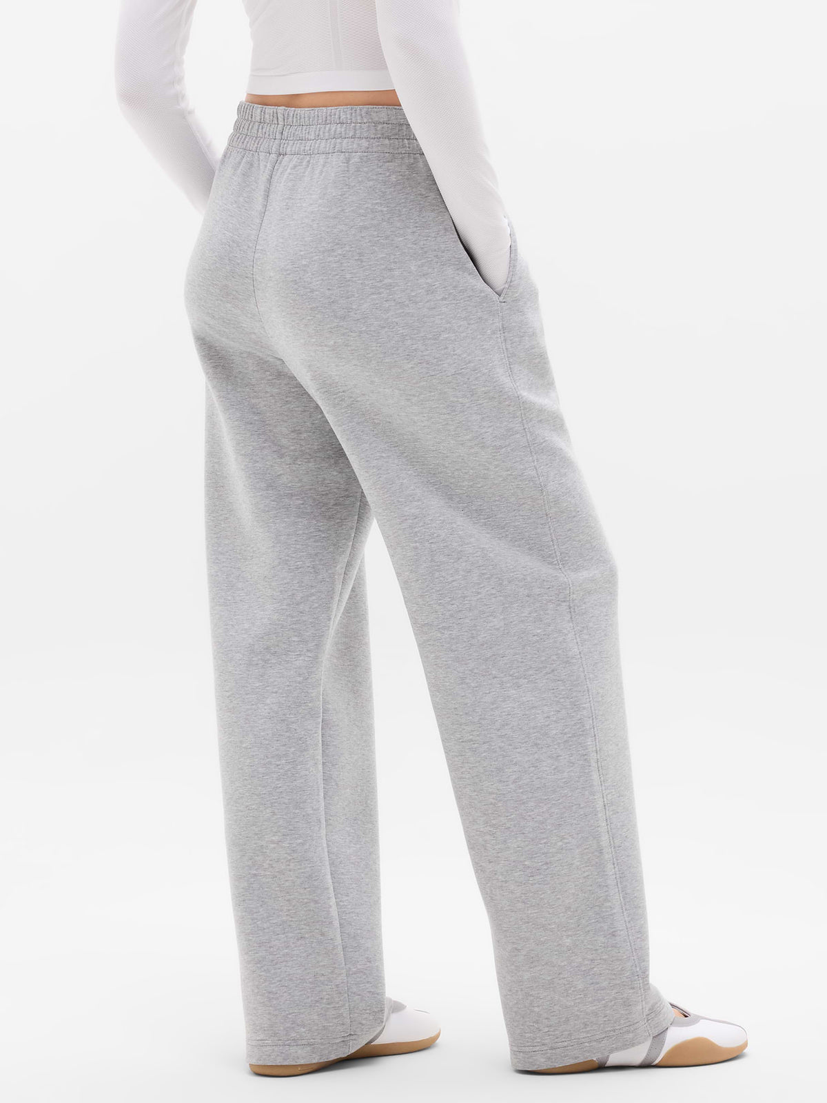 Form Knit Mid Rise Straight Pant - Grey Heather