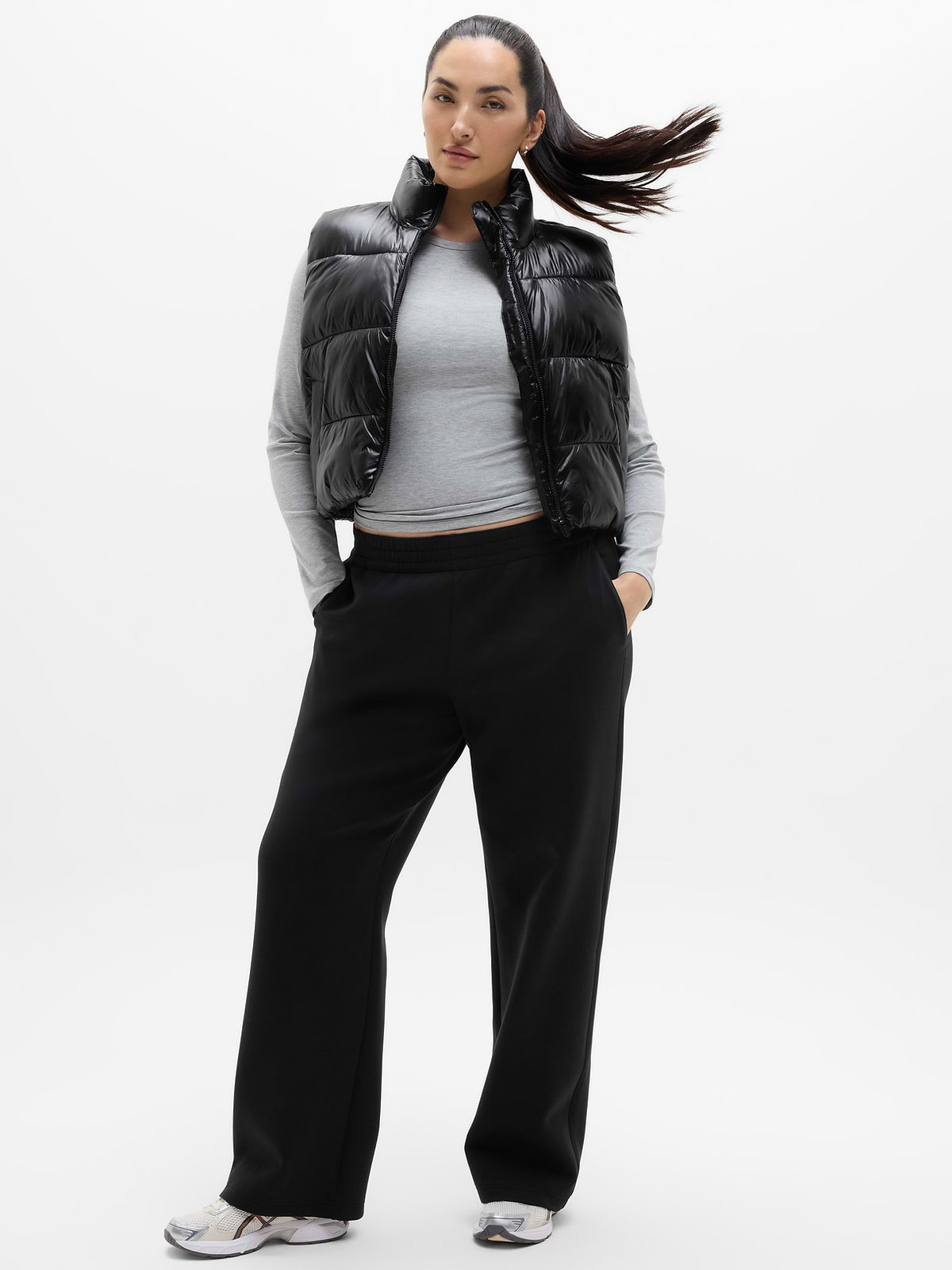 Form Knit Mid Rise Straight Pant - Black