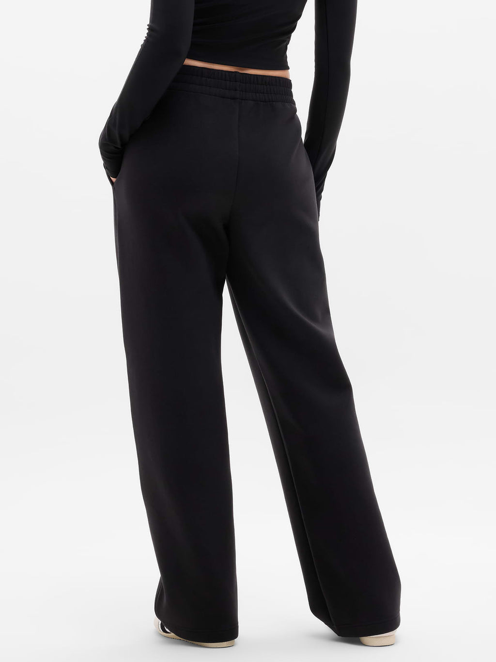 Form Knit Mid Rise Straight Pant - Black