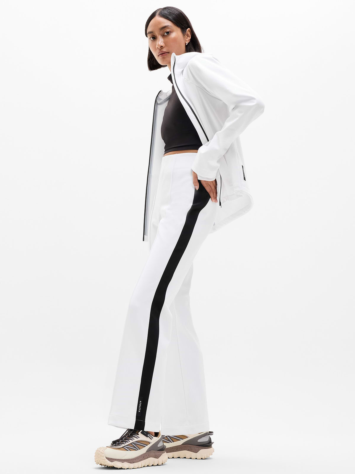 Glacier High Rise Flare Pant - White/Black