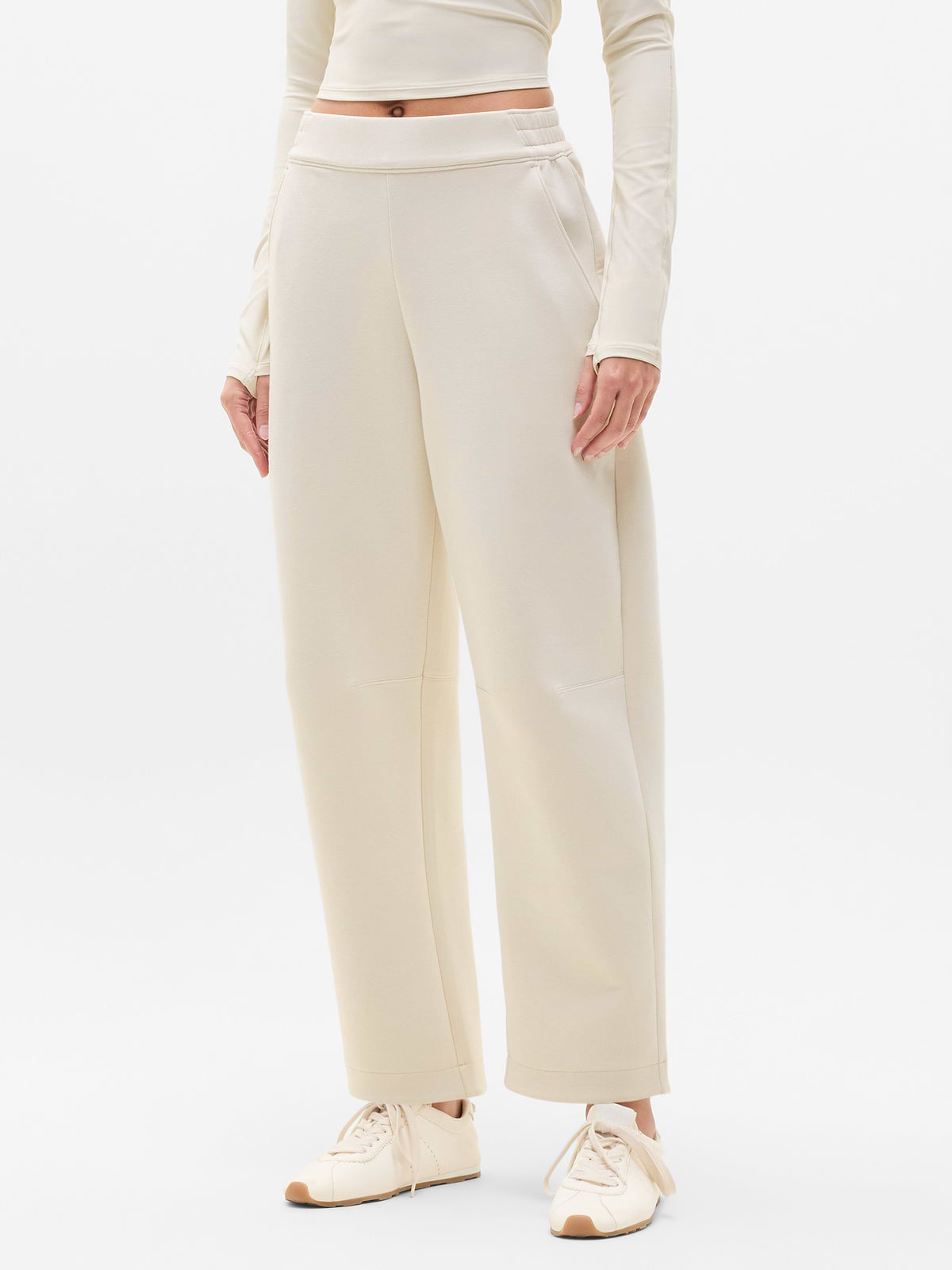 Form Knit Mid Rise Straight Pant - Bone