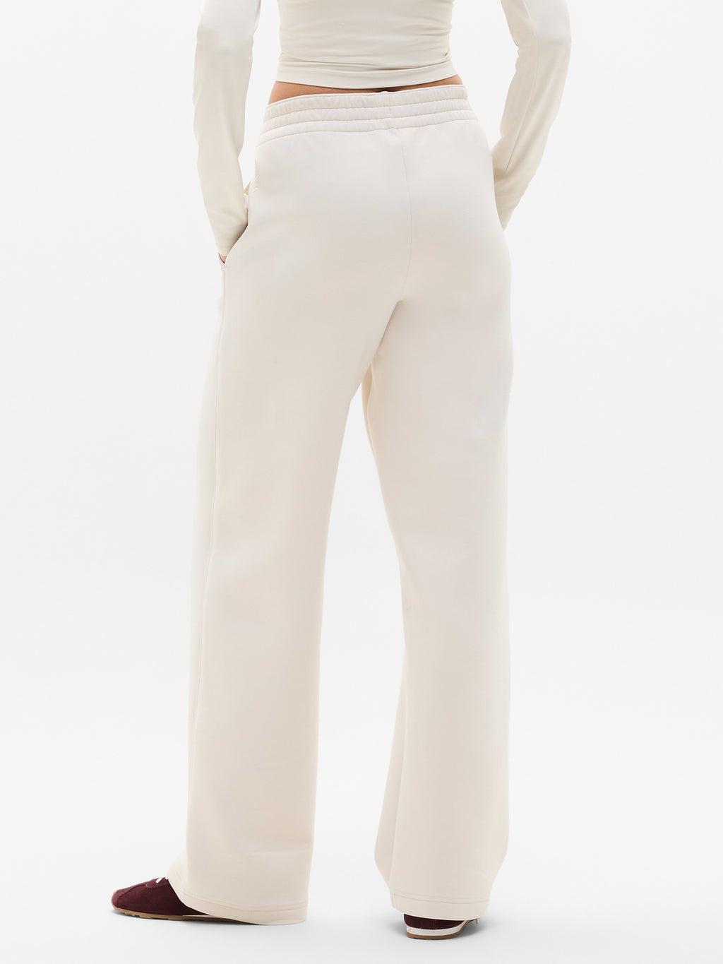 Form Knit Mid Rise Straight Pant - Bone