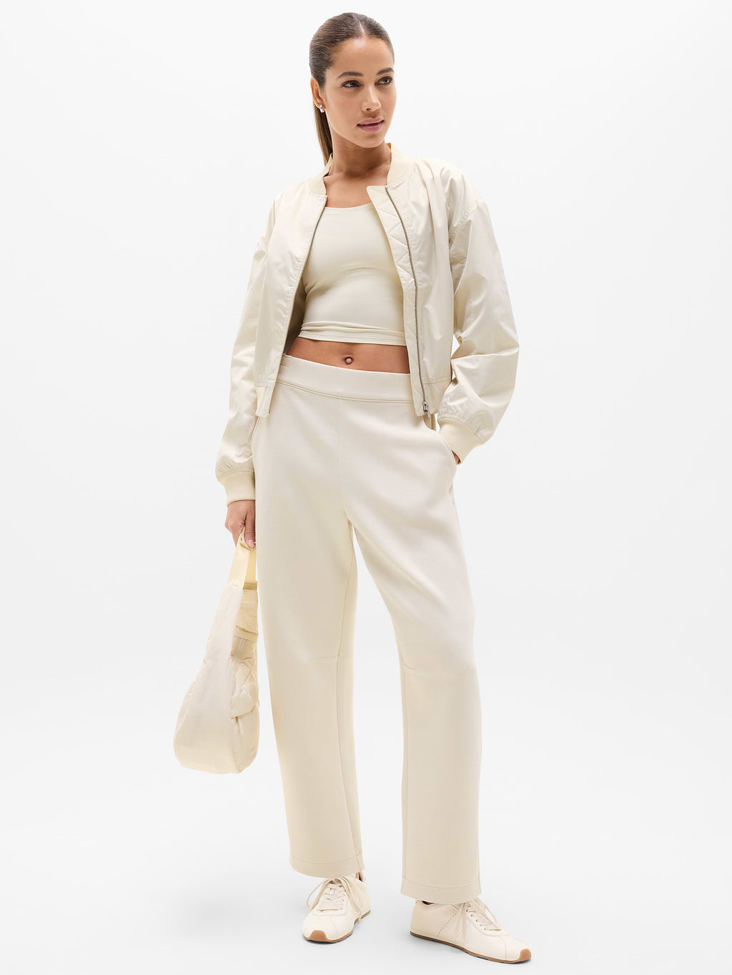 Form Knit Mid Rise Straight Pant - Bone