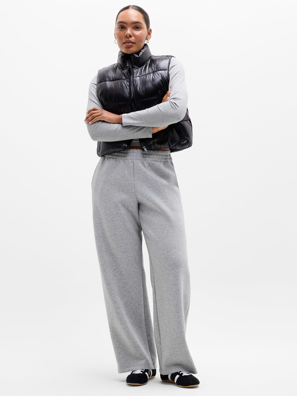 Form Knit Mid Rise Straight Pant - Grey Heather
