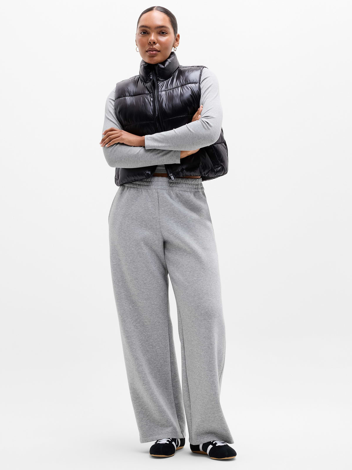 Form Knit Mid Rise Straight Pant - Grey Heather