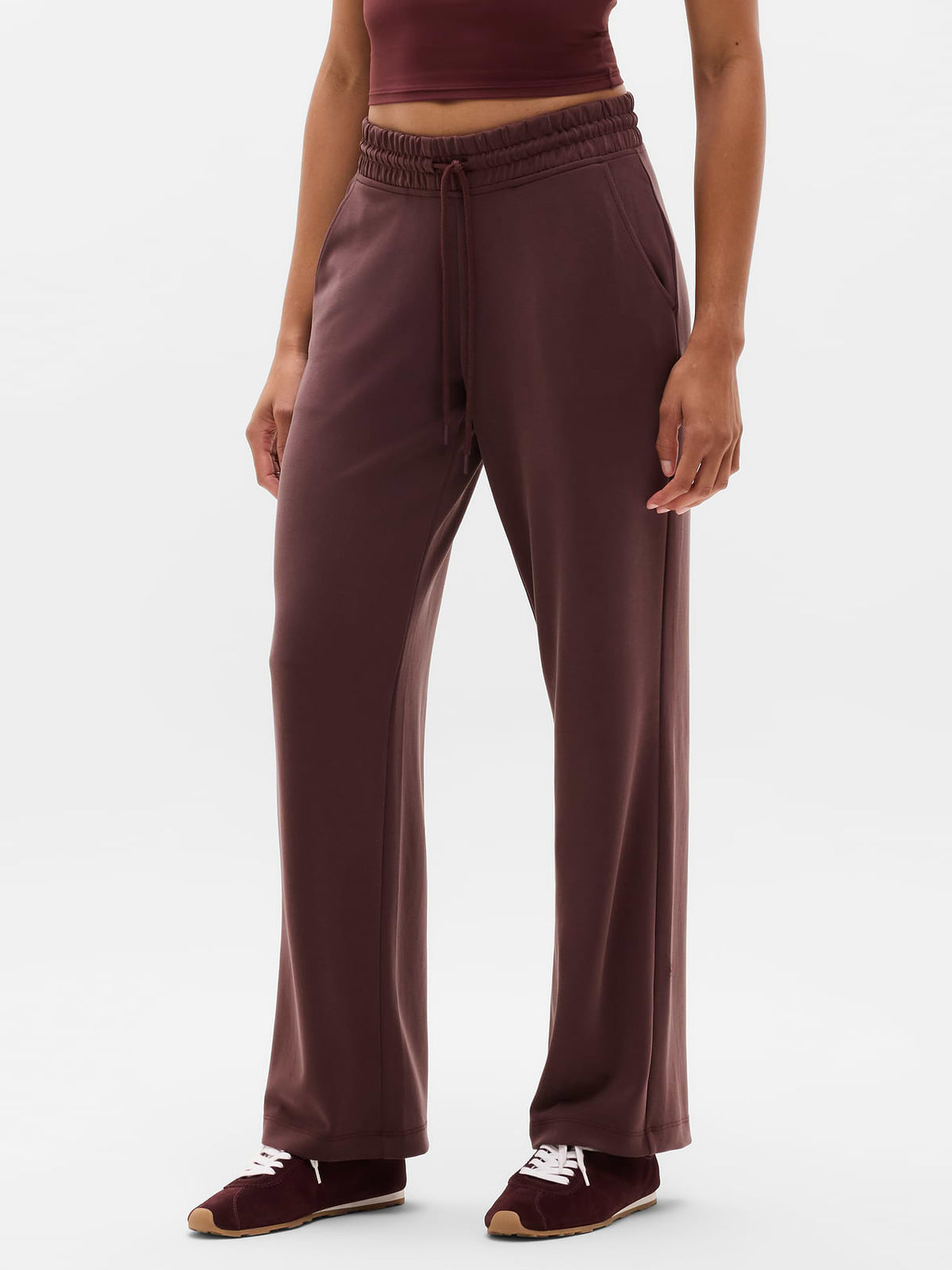 Seasoft Mid Rise Straight Pant - Garnet