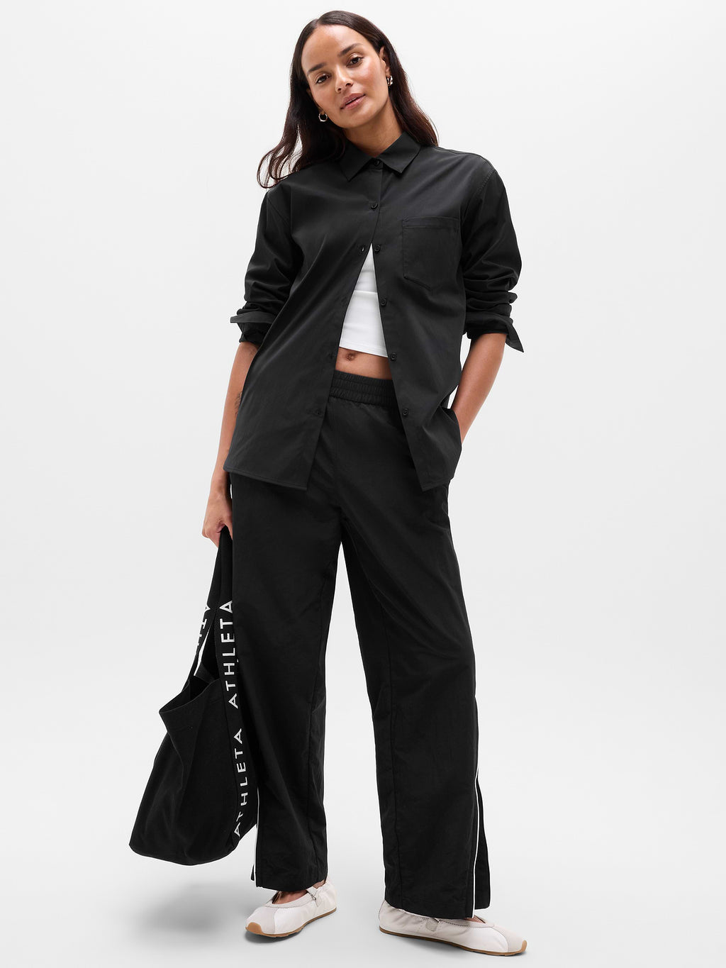 Midday Relaxed Poplin Shirt - Black