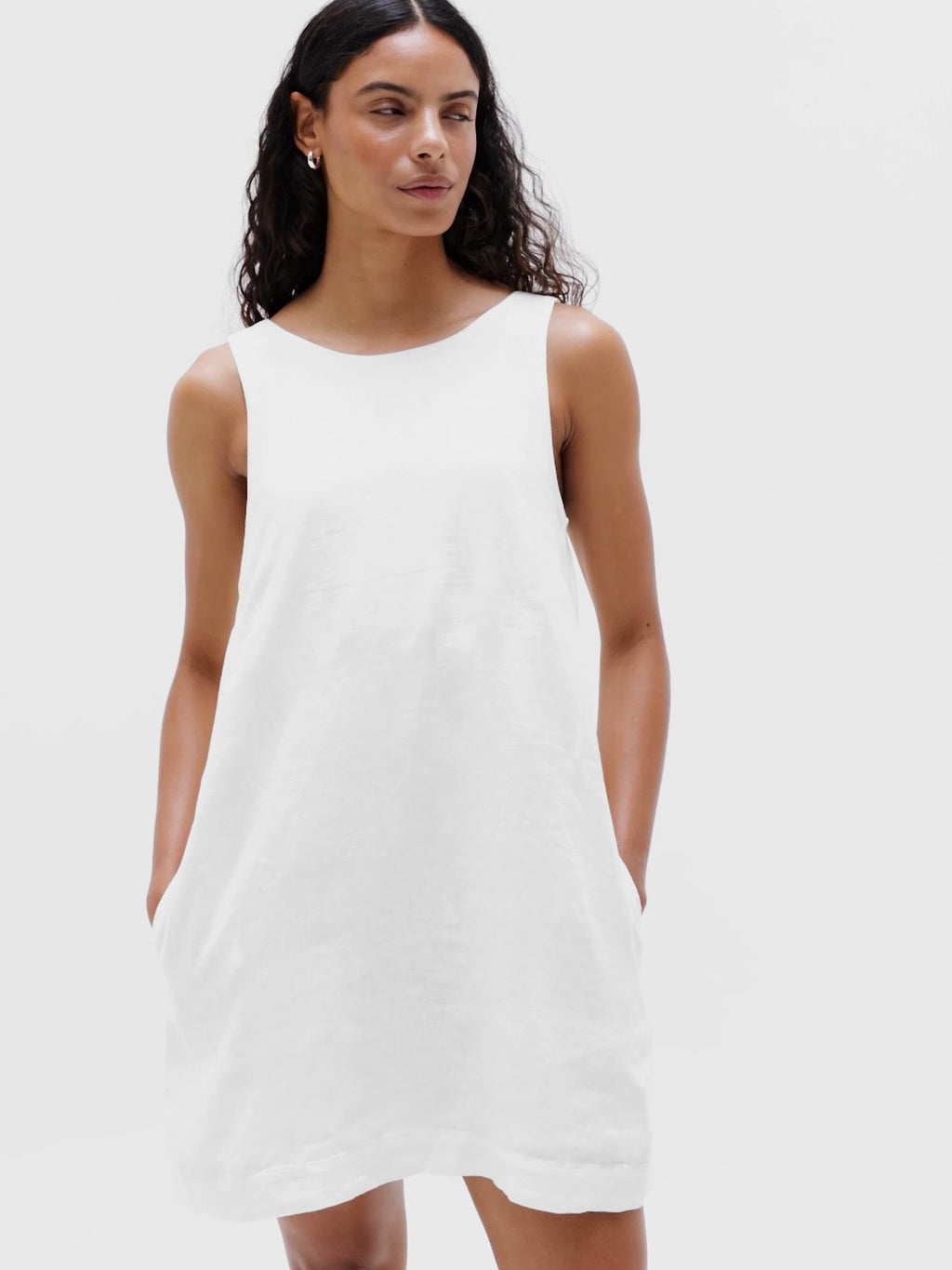 Retreat Linen Dress - Calla Lily