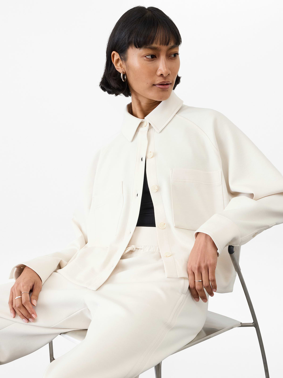 Allure Shirt Jacket - Bone