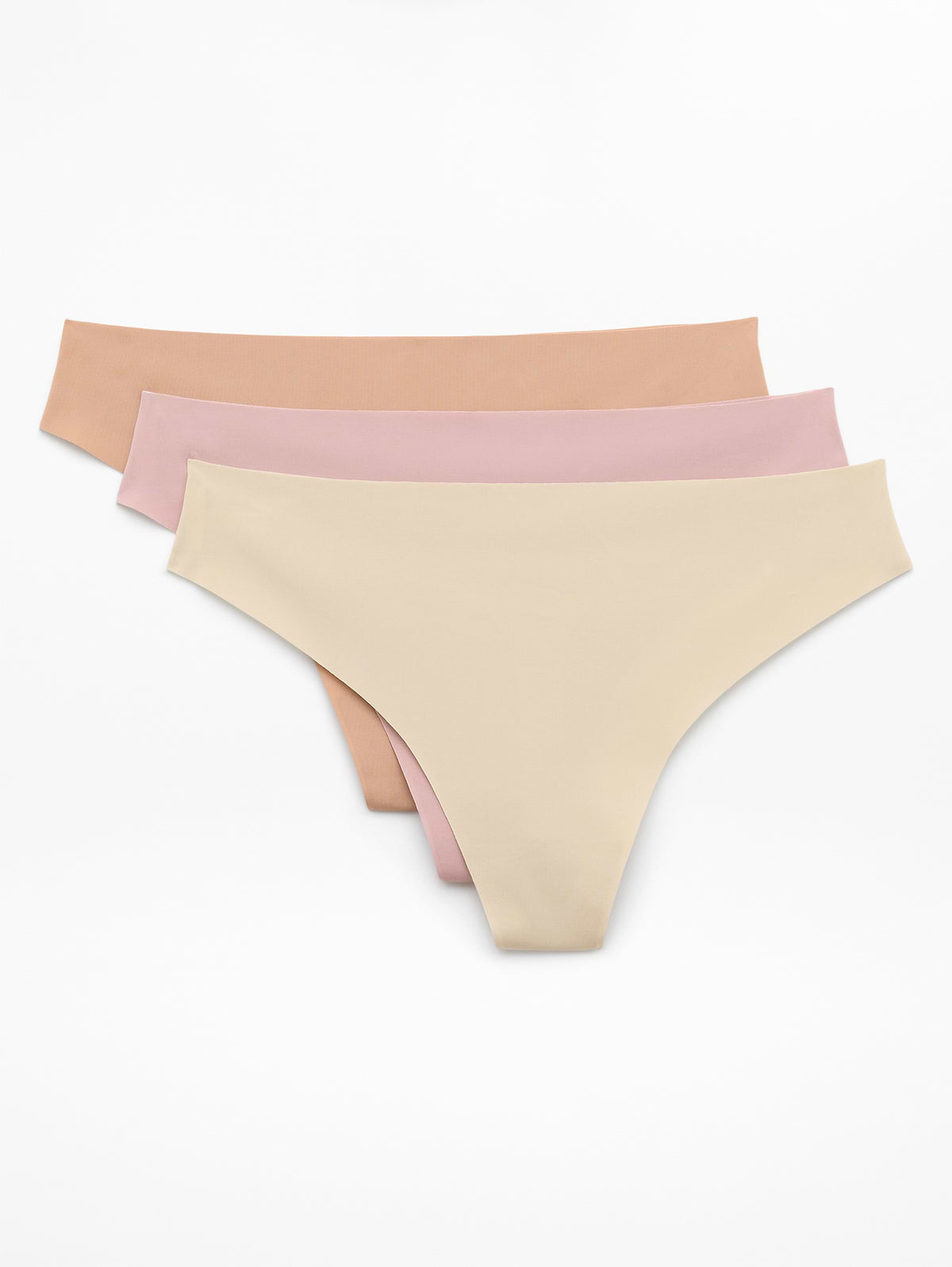 Sleek Form No Show Thong Underwear 3-Pack - Zephyr/Hazlenut/Blush