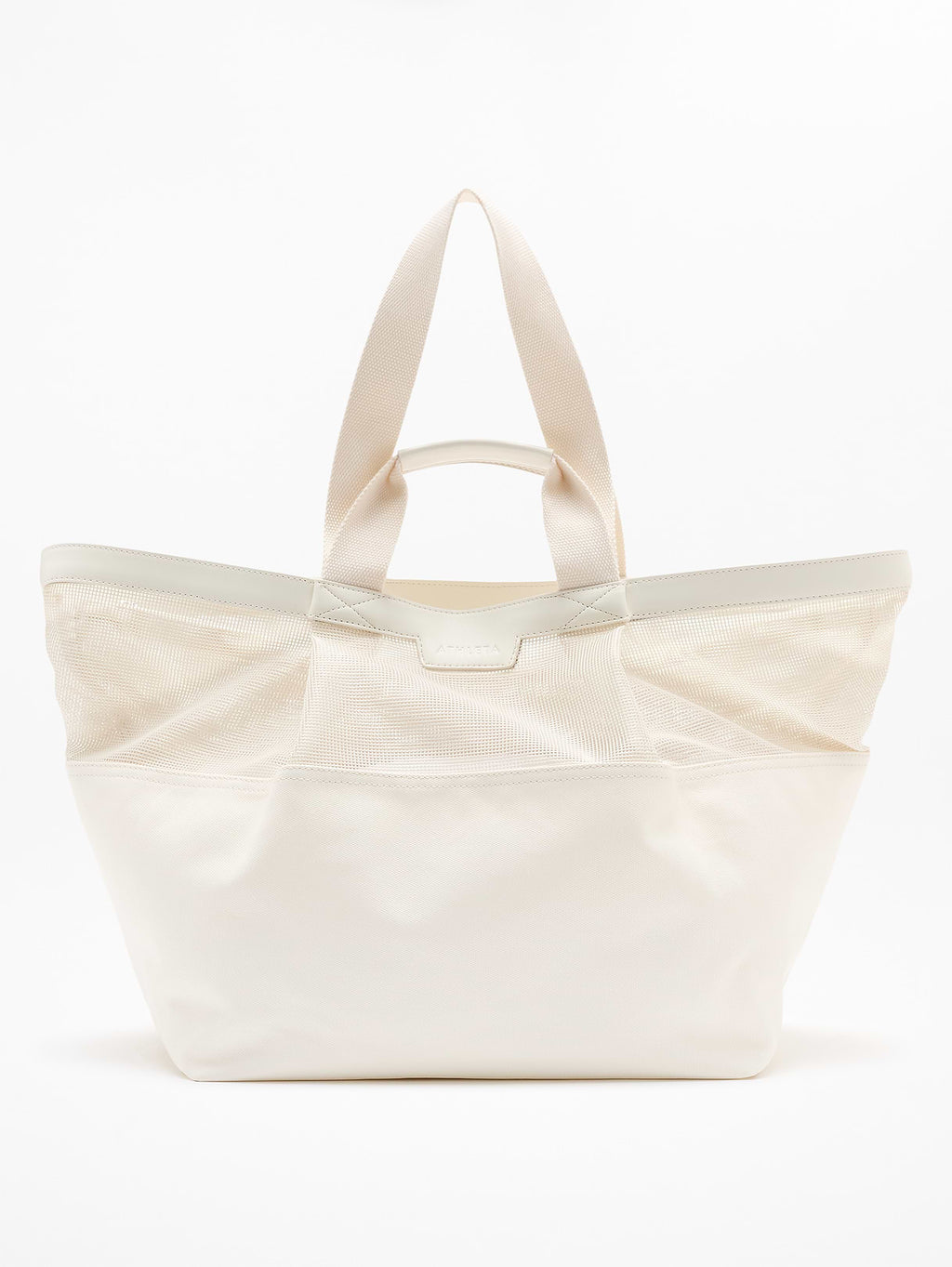 Coated Canvas Court Tote - Magnolia White