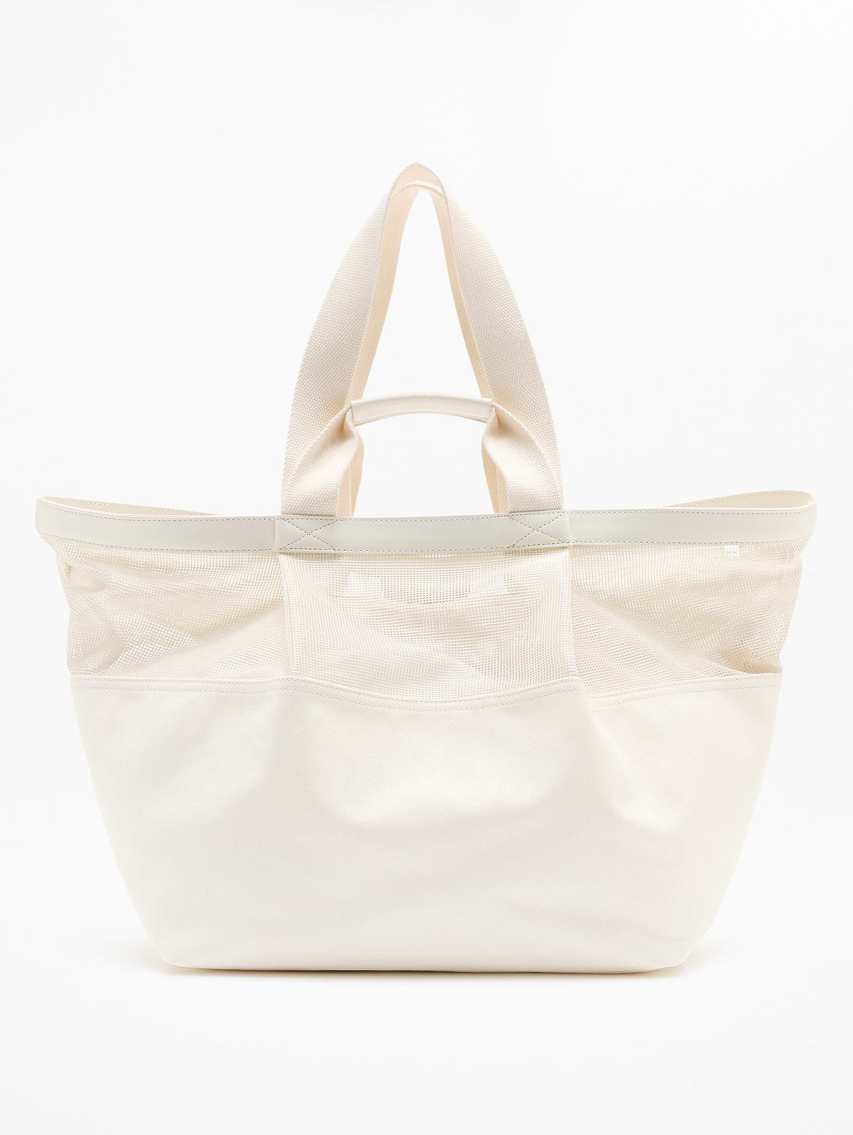 Coated Canvas Court Tote - Magnolia White