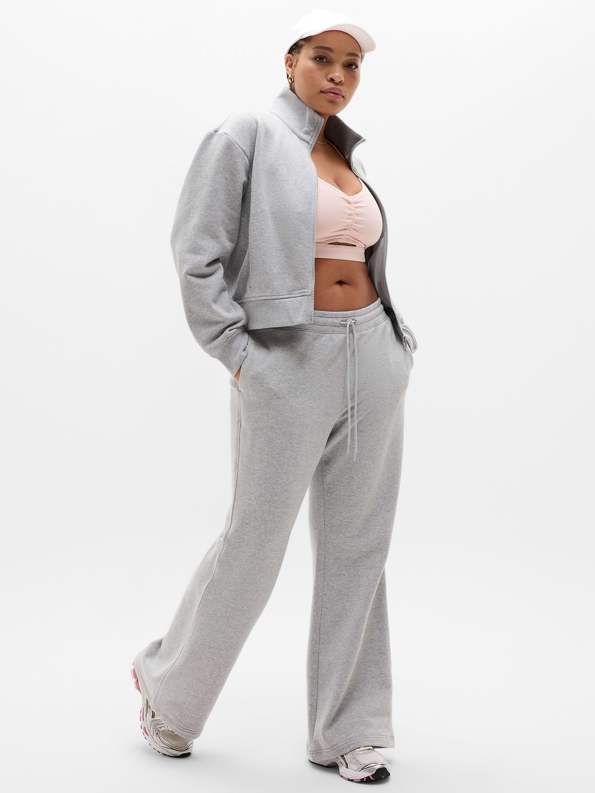 Forever Fleece Mid Rise Flare Pant - Grey Heather