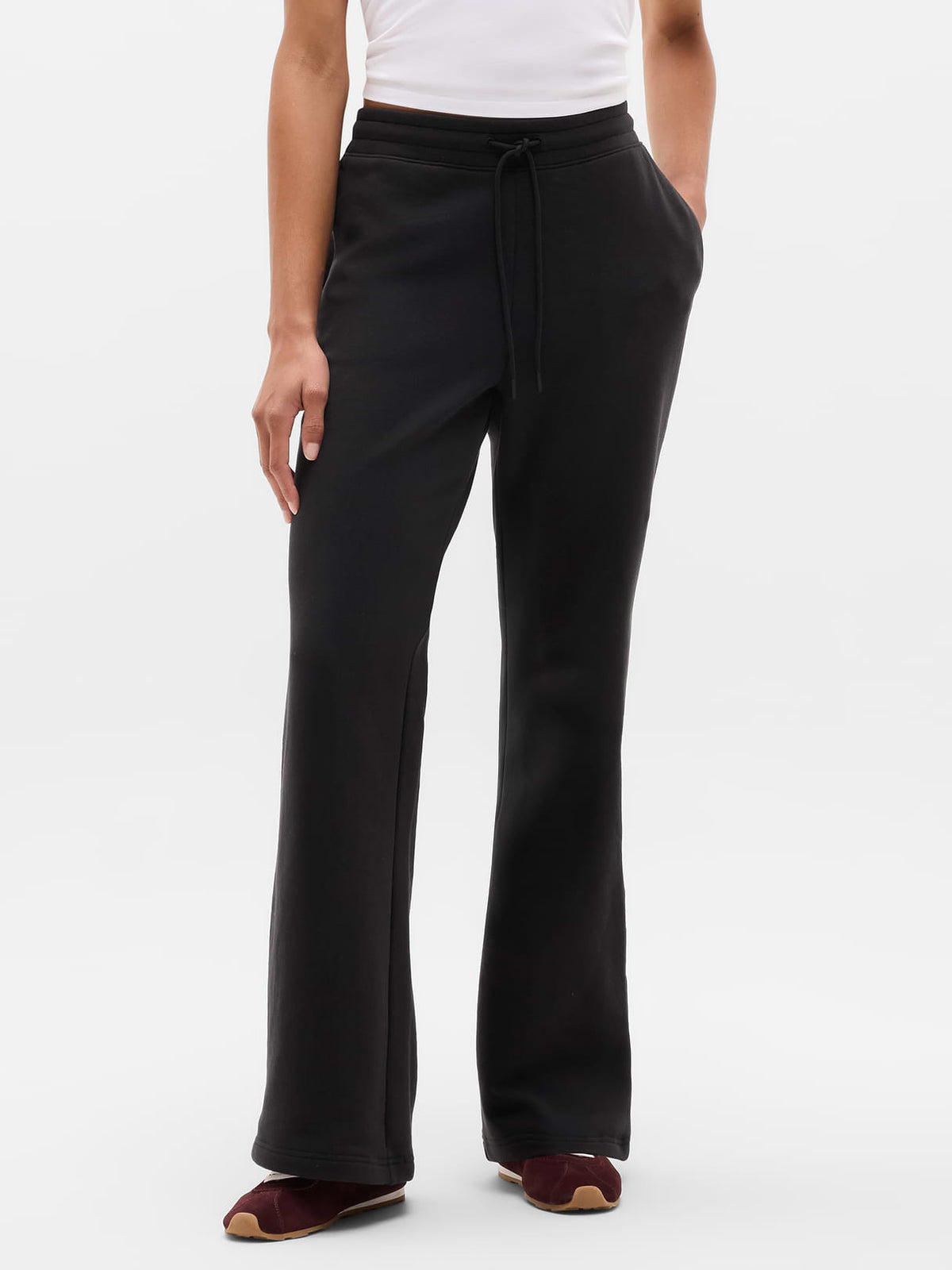 Forever Fleece Mid Rise Flare Pant - Black