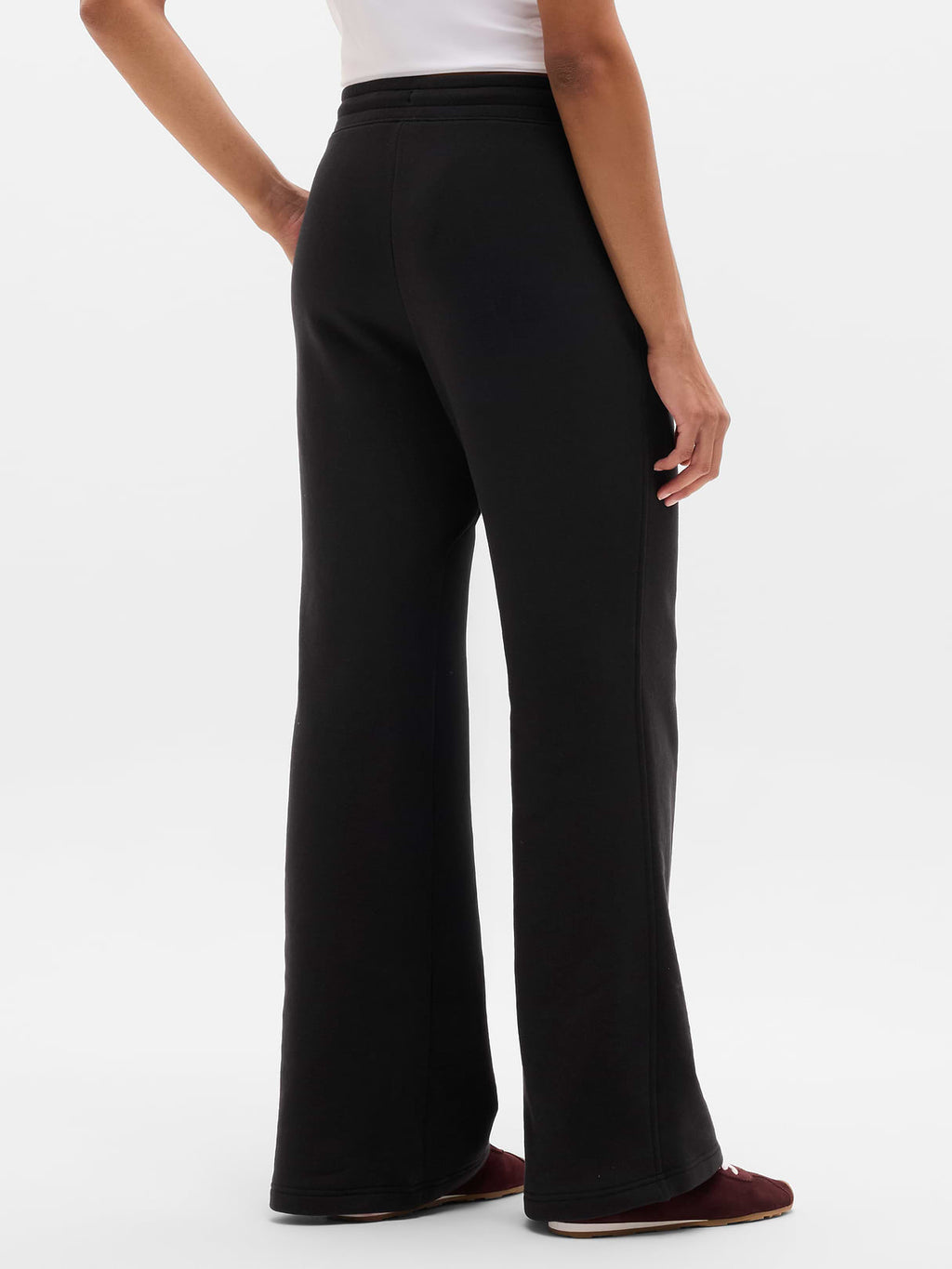 Forever Fleece Mid Rise Flare Pant - Black