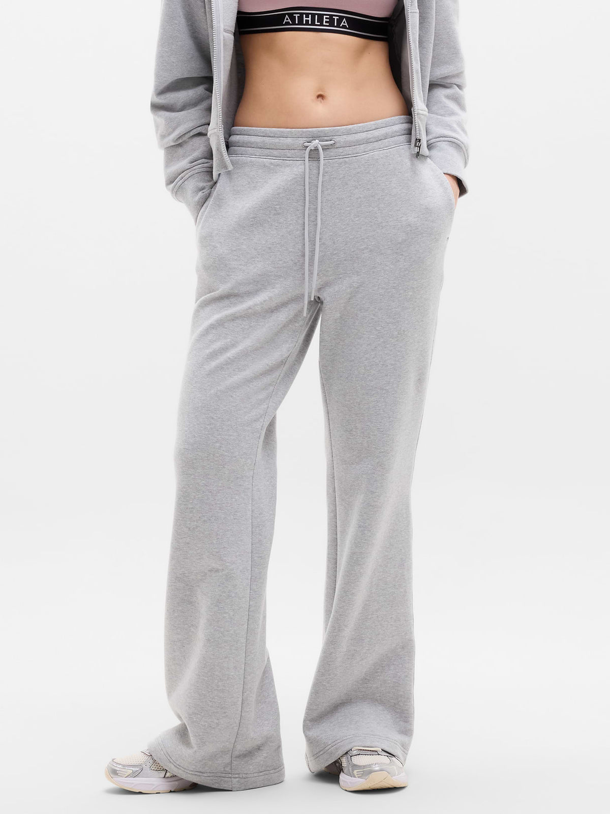 Forever Fleece Mid Rise Flare Pant - Grey Heather