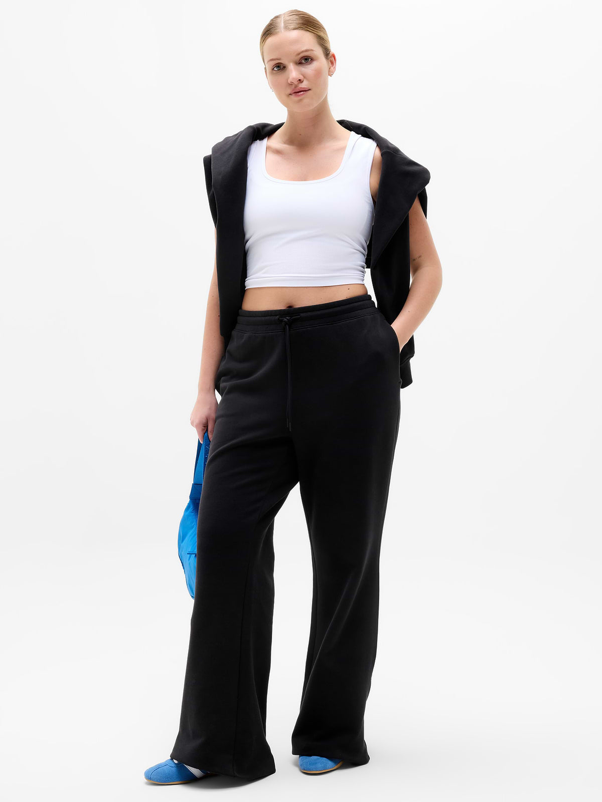 Forever Fleece Mid Rise Flare Pant - Black