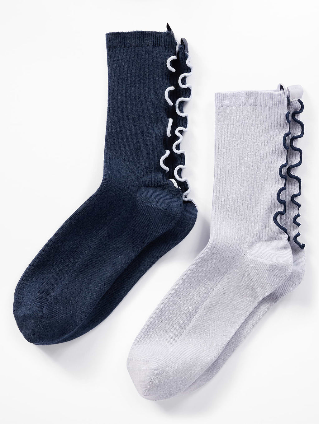 Athleta Ruffle Novelty Everyday Crew Sock 2-Pack - Eclipse/Dove