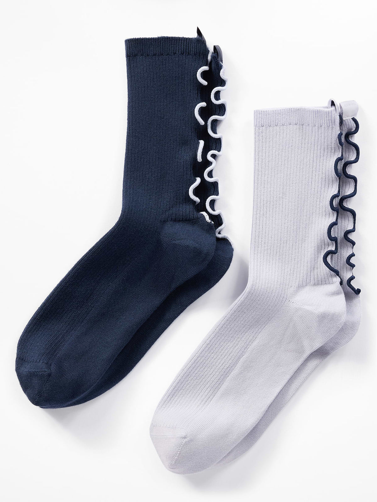 Athleta Ruffle Novelty Everyday Crew Sock 2-Pack - Eclipse/Dove