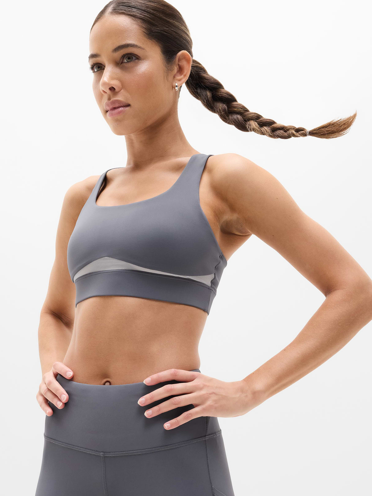 Interval Mesh Sports Bra A-C - Slate