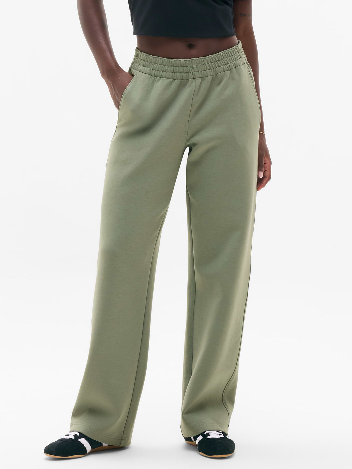 Form Knit Mid Rise Straight Pant - Cacti