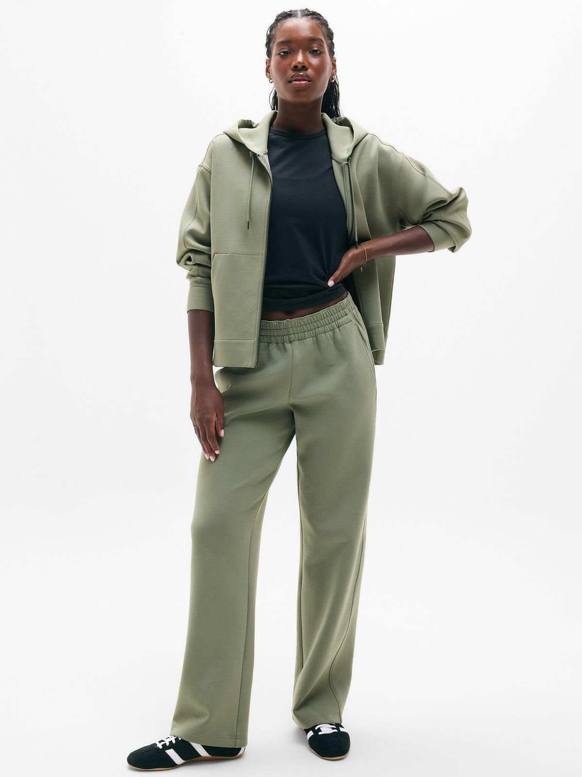 Form Knit Mid Rise Straight Pant - Cacti