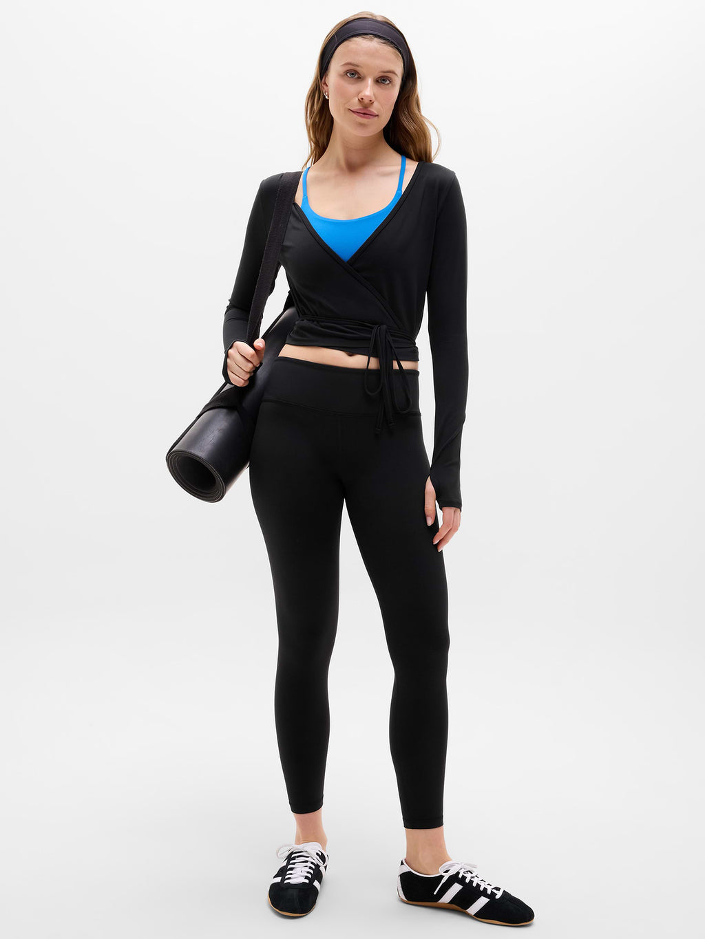 Transcend Wrap Crop Top - Black