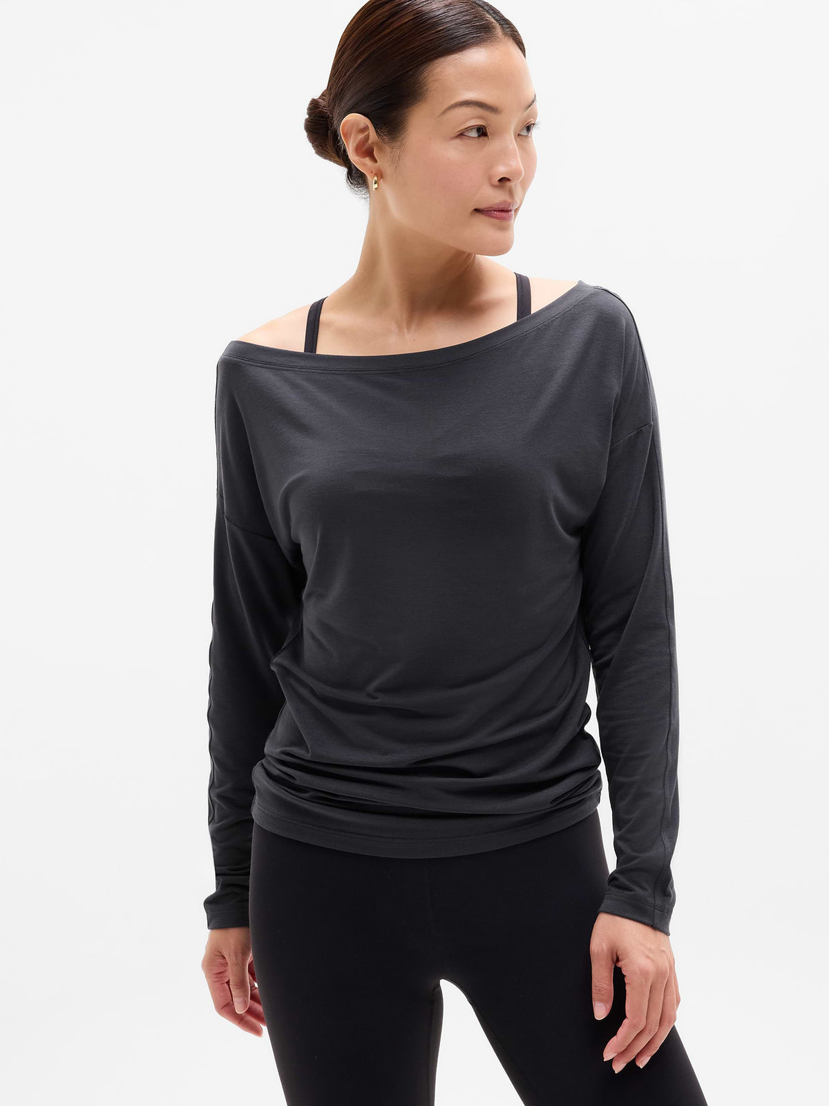 Move With Ease Off The Shoulder Top - Black