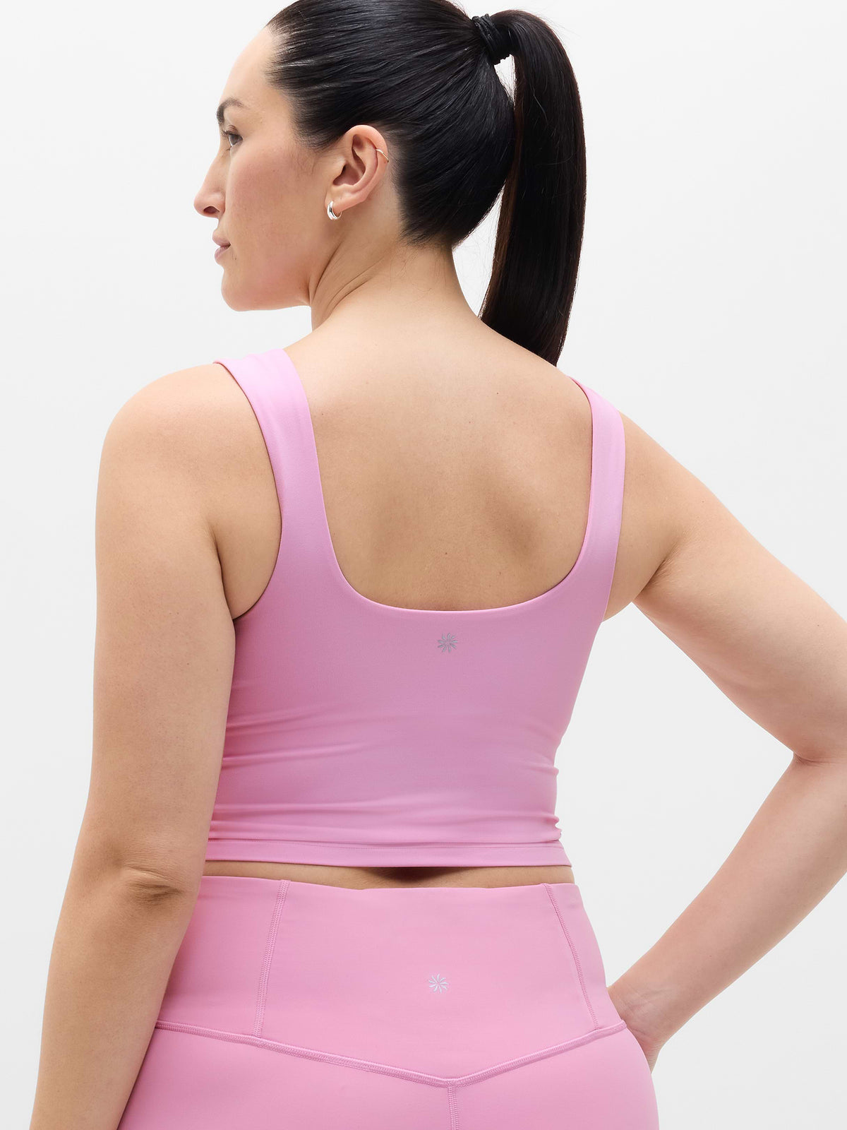 Transcend Square Neck Crop Sports Bra D-DD - Waterlily