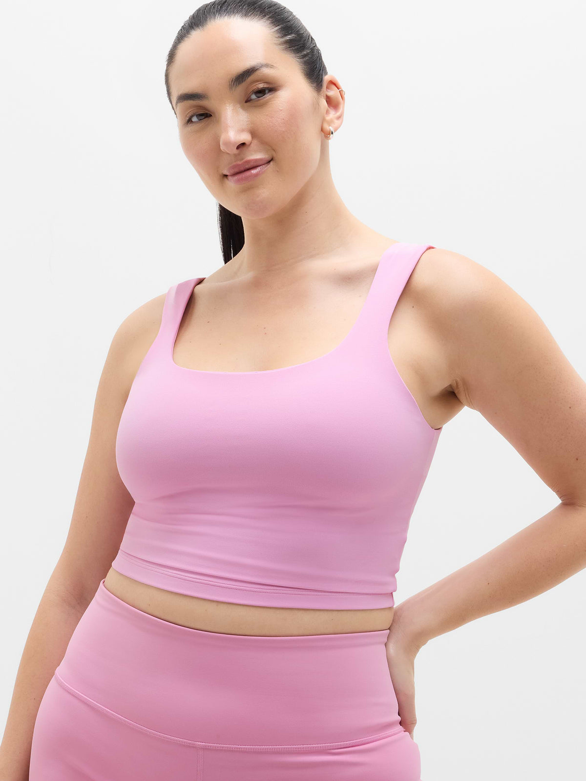 Transcend Square Neck Crop Sports Bra D-DD - Waterlily