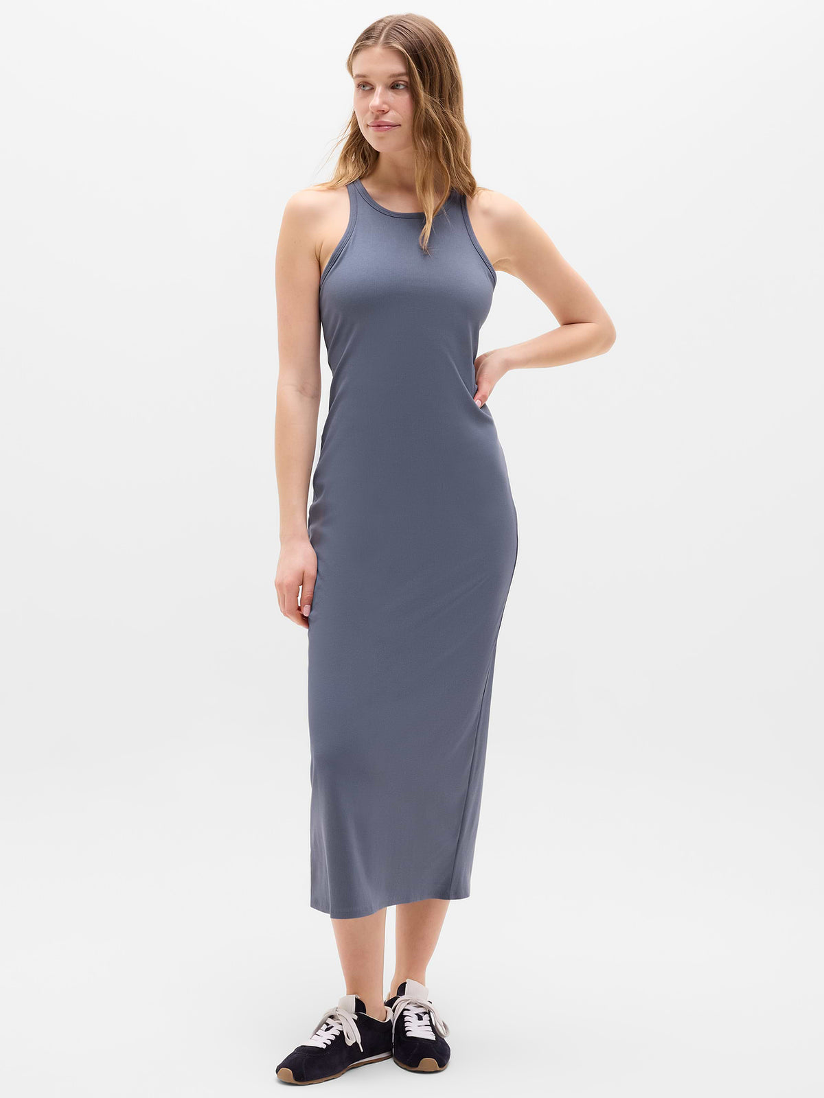 Signature Rib Maxi Dress - Slate