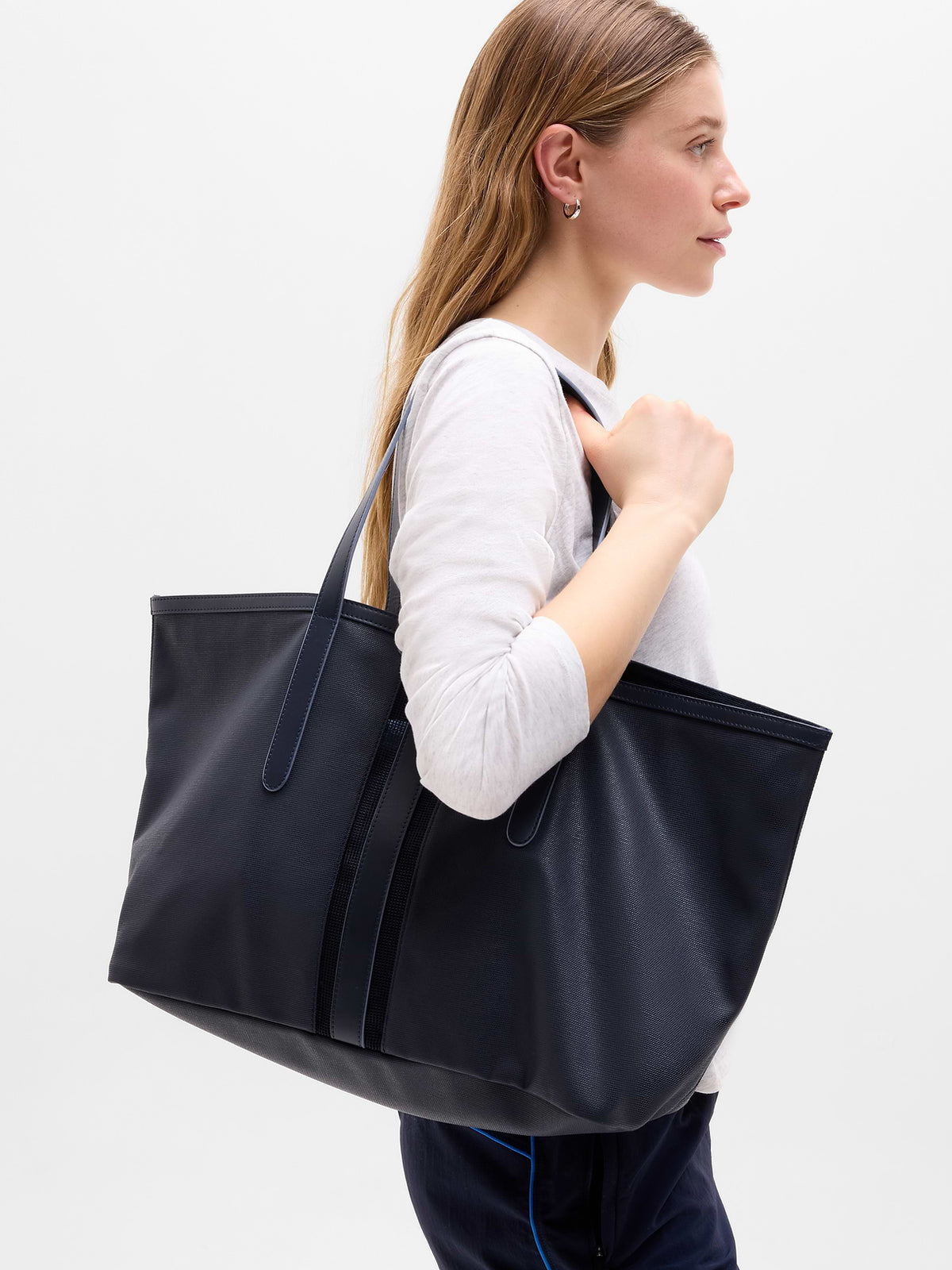 Coated Canvas Carry All Tote - Eclipse/Slate