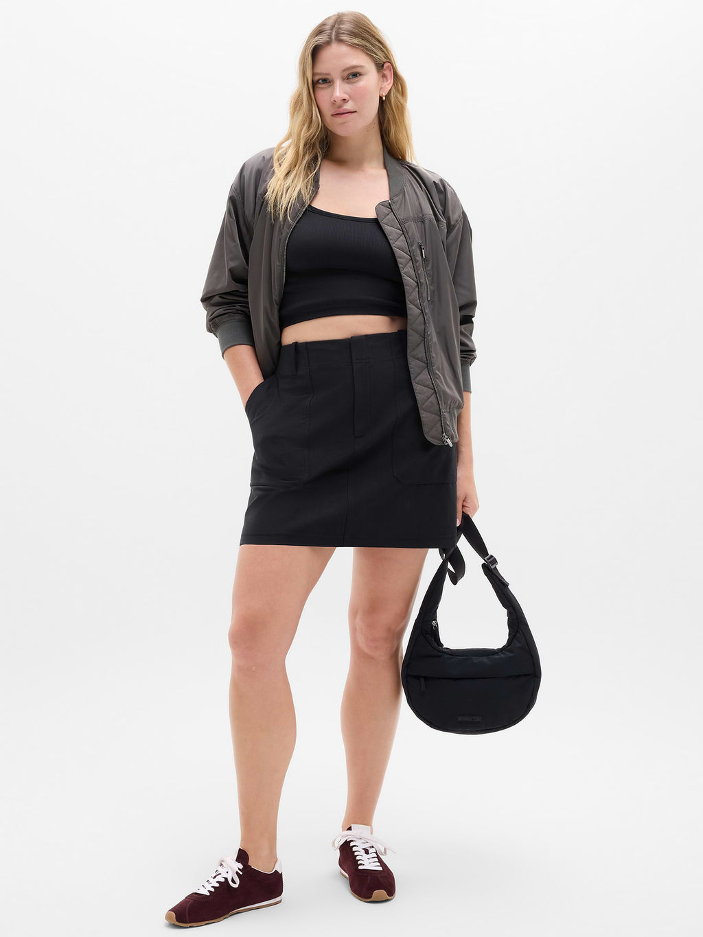 Skyline Mid Rise Skirt - Black