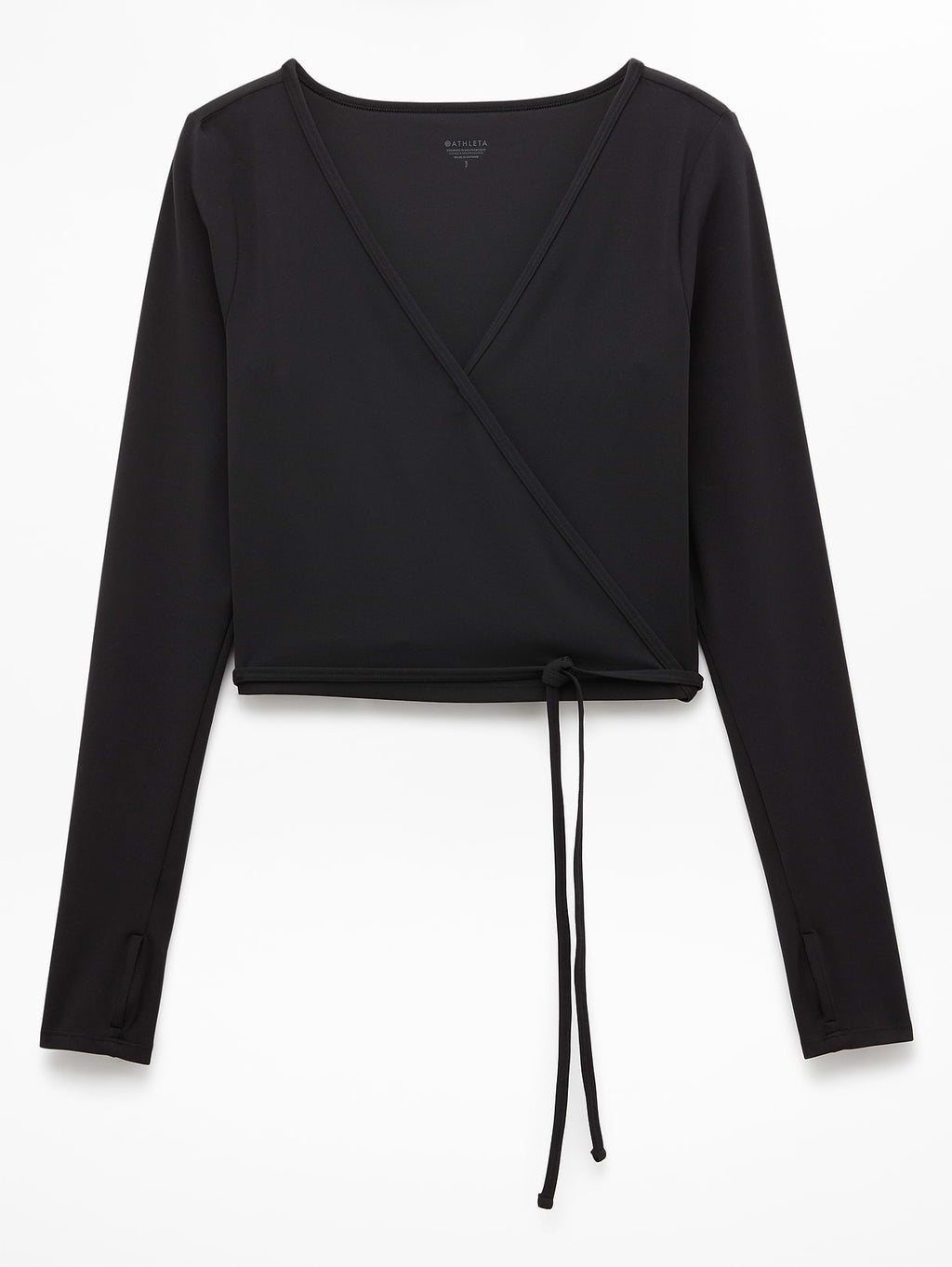 Transcend Wrap Crop Top - Black