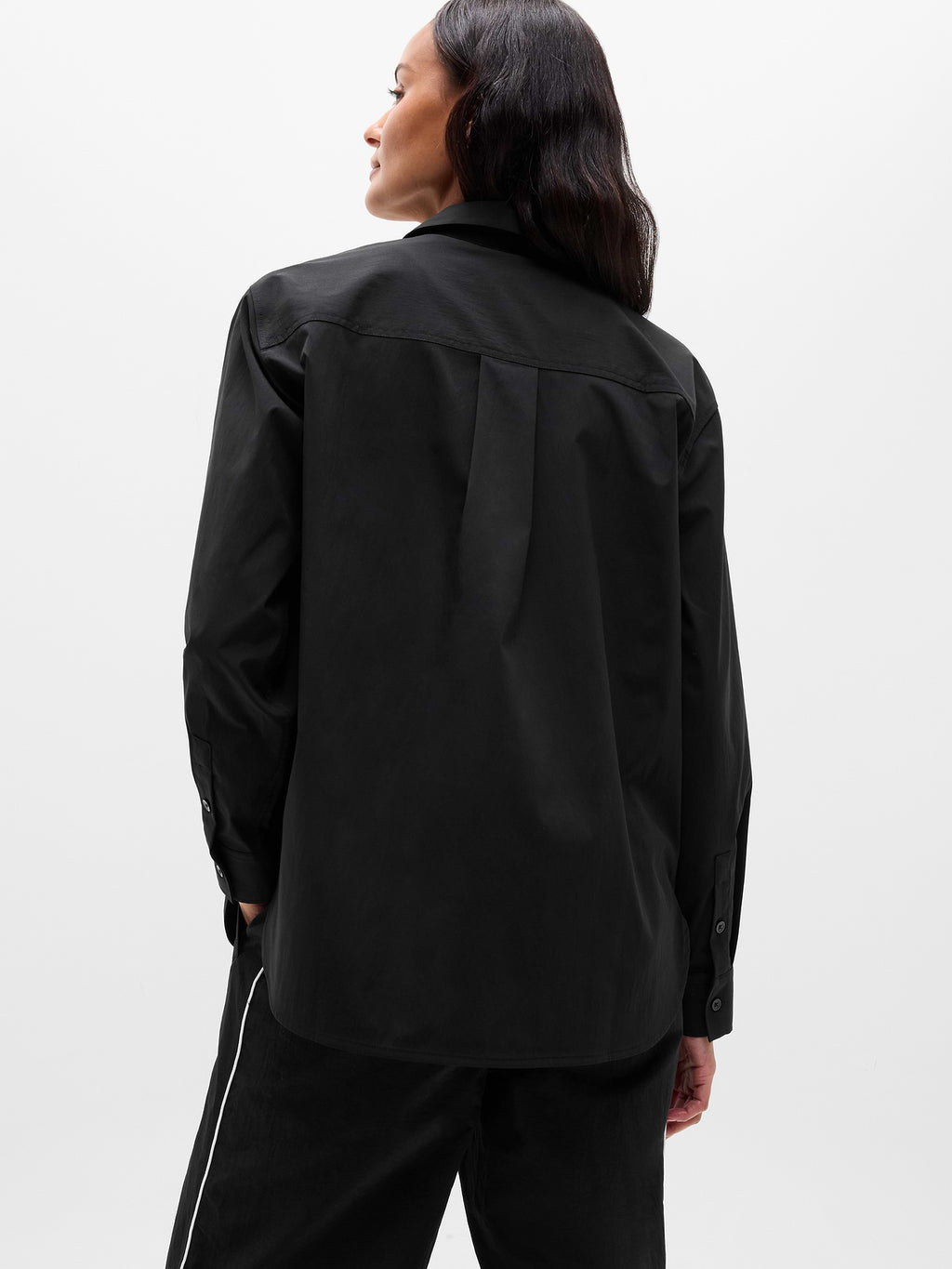 Midday Relaxed Poplin Shirt - Black