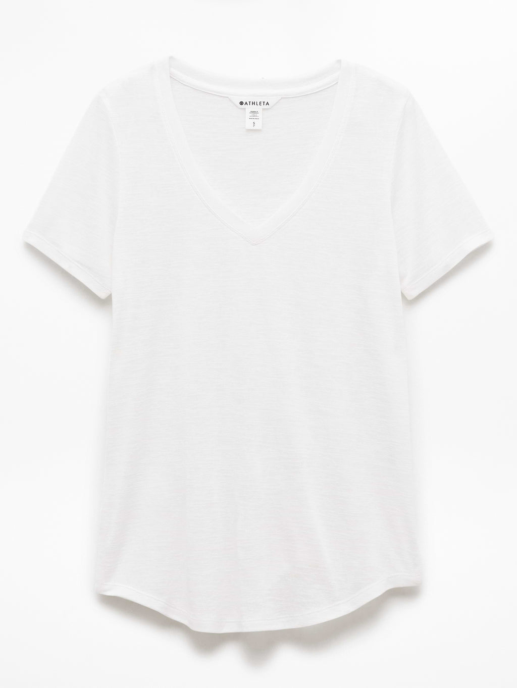 Breezy Scoop V-Neck Tee - Bright White