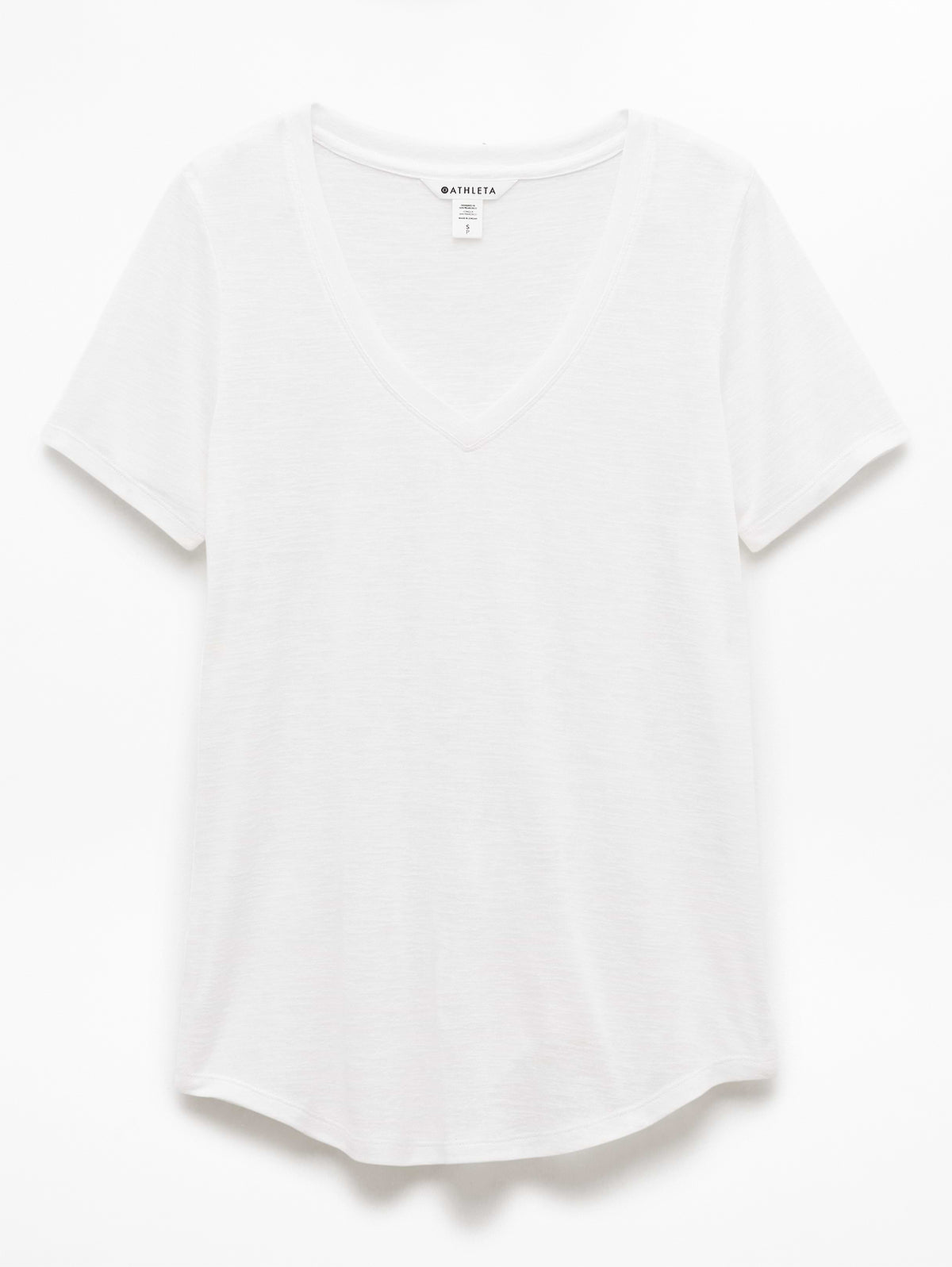 Breezy Scoop V-Neck Tee - Bright White