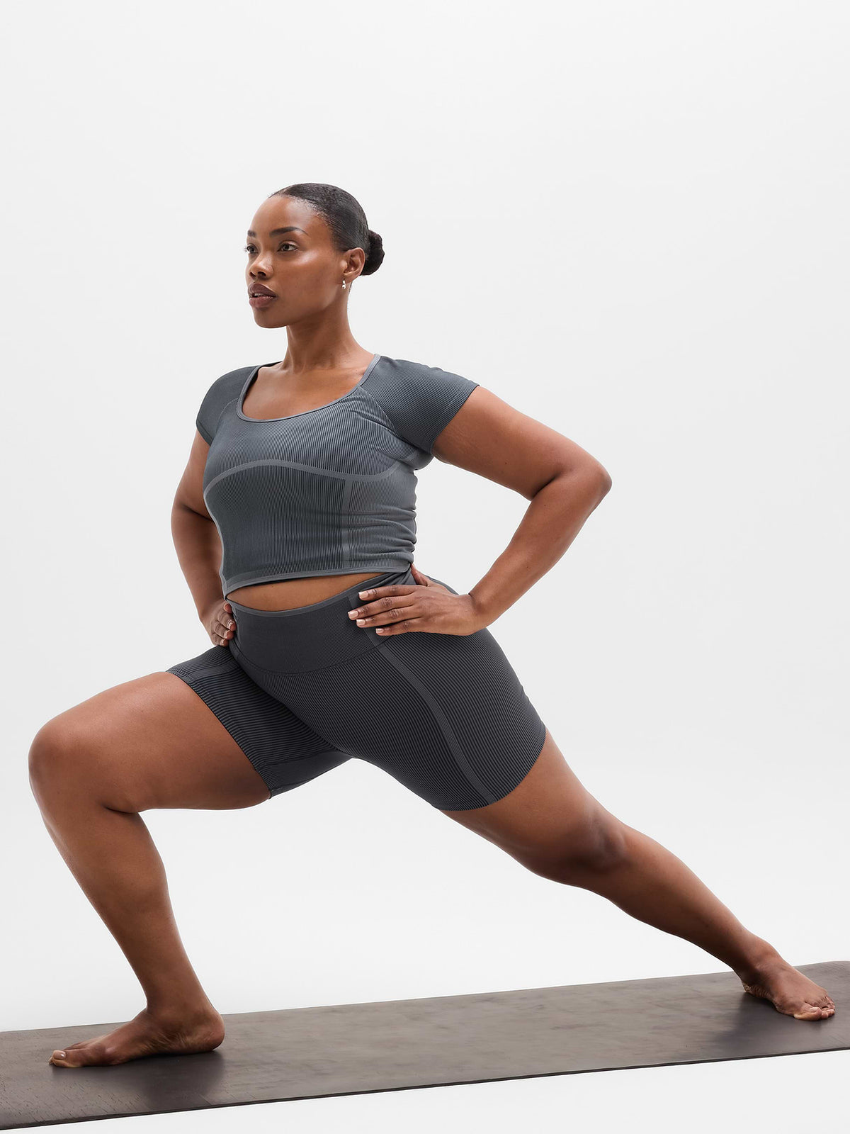 Recharge Seamless Open Back Tee - Eclipse/Slate Contour