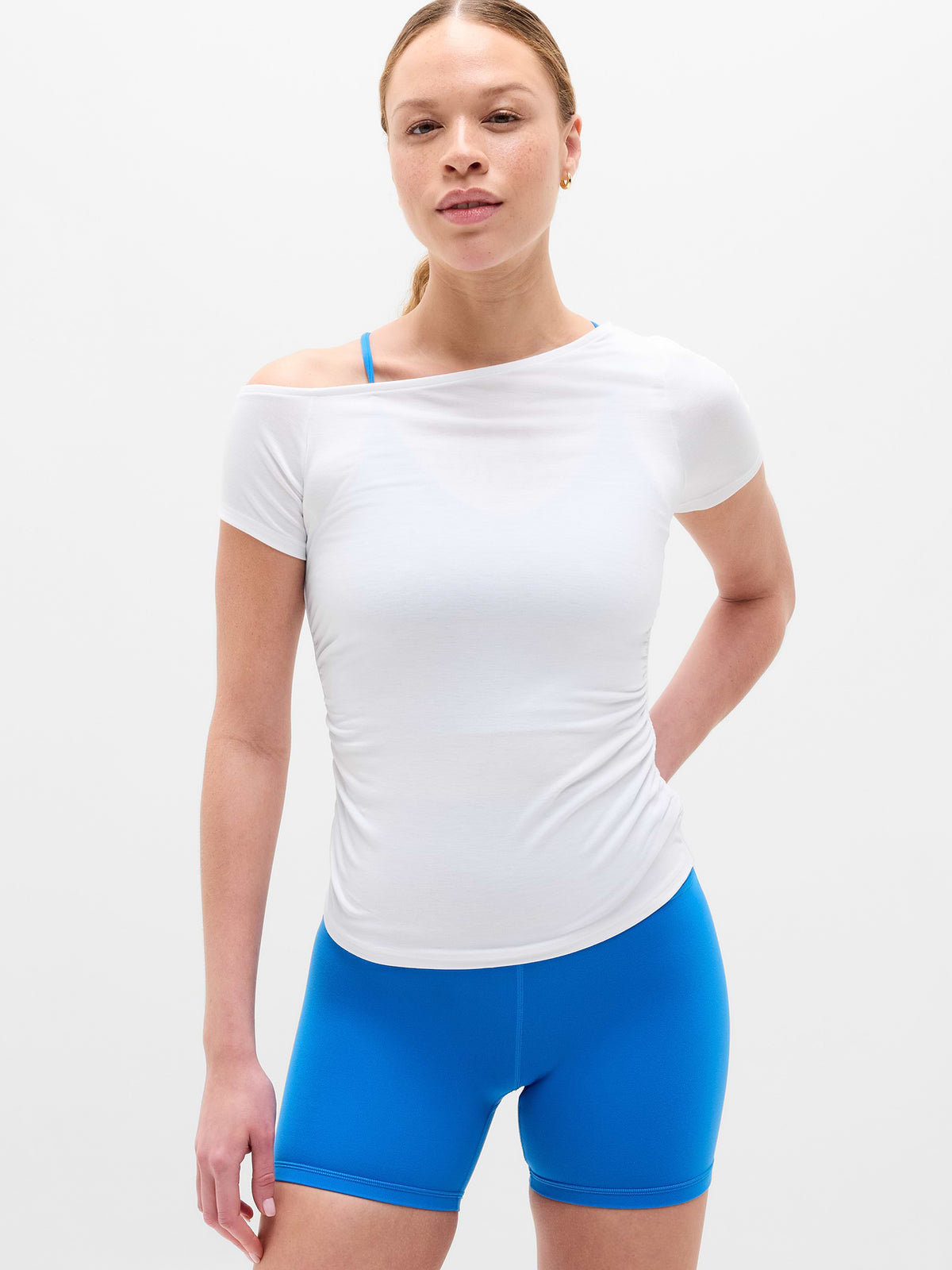 Move With Ease One Shoulder Tee - Bright White