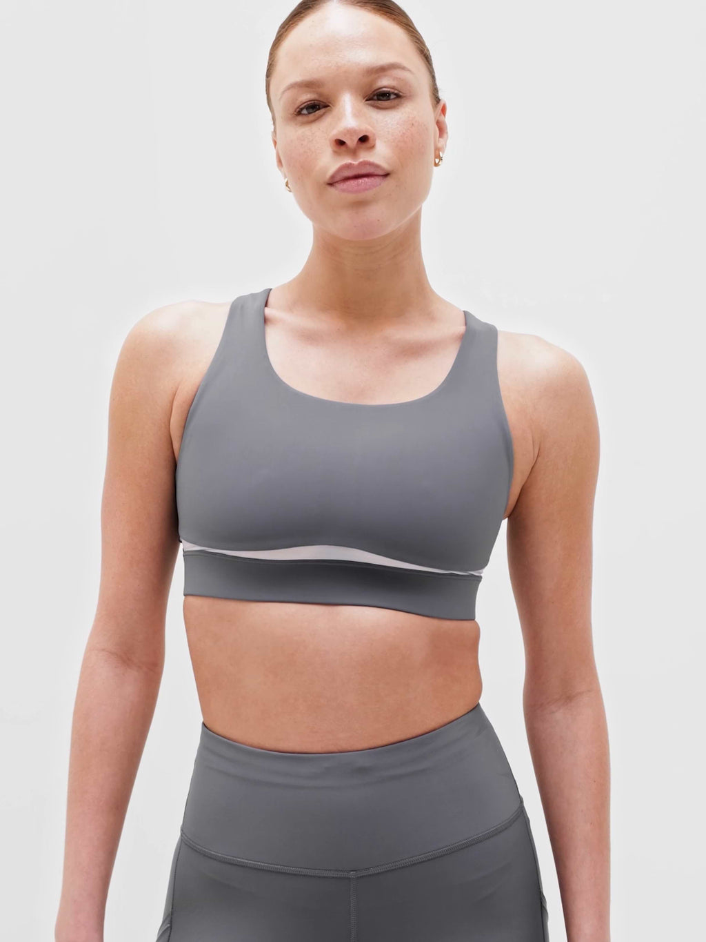 Interval Mesh Sports Bra A-C - Slate