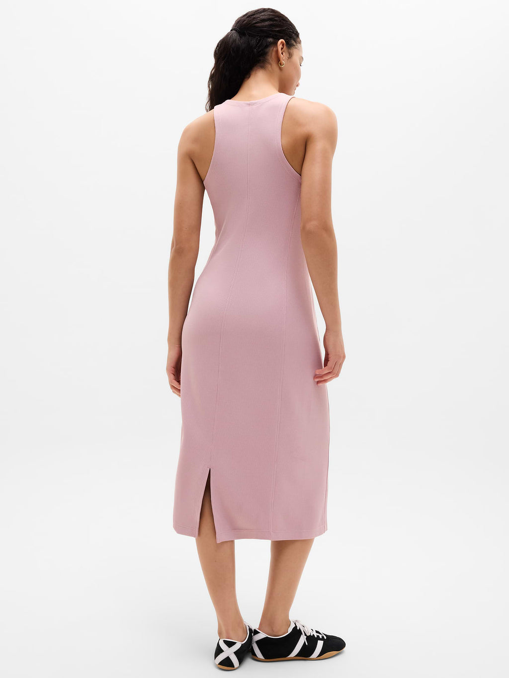 Seasoft Rib Midi Tank Dress - Blush