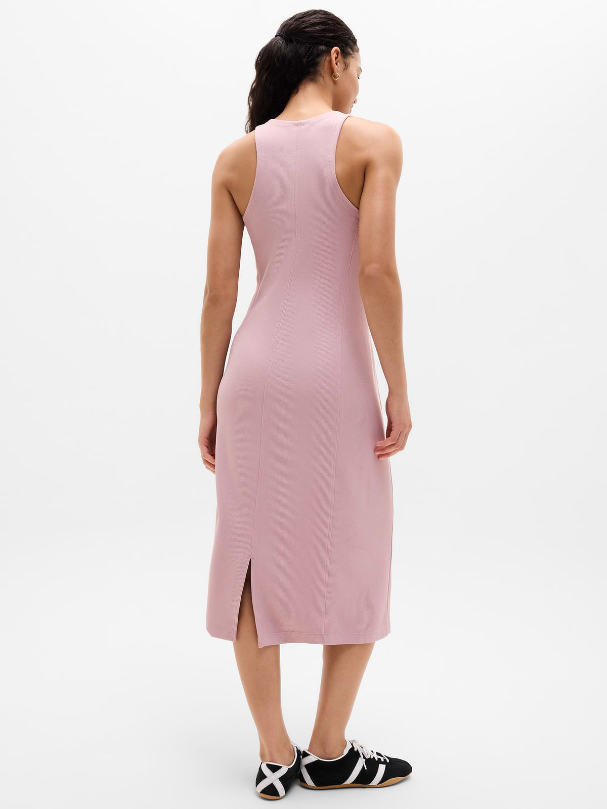 Seasoft Rib Midi Tank Dress - Blush