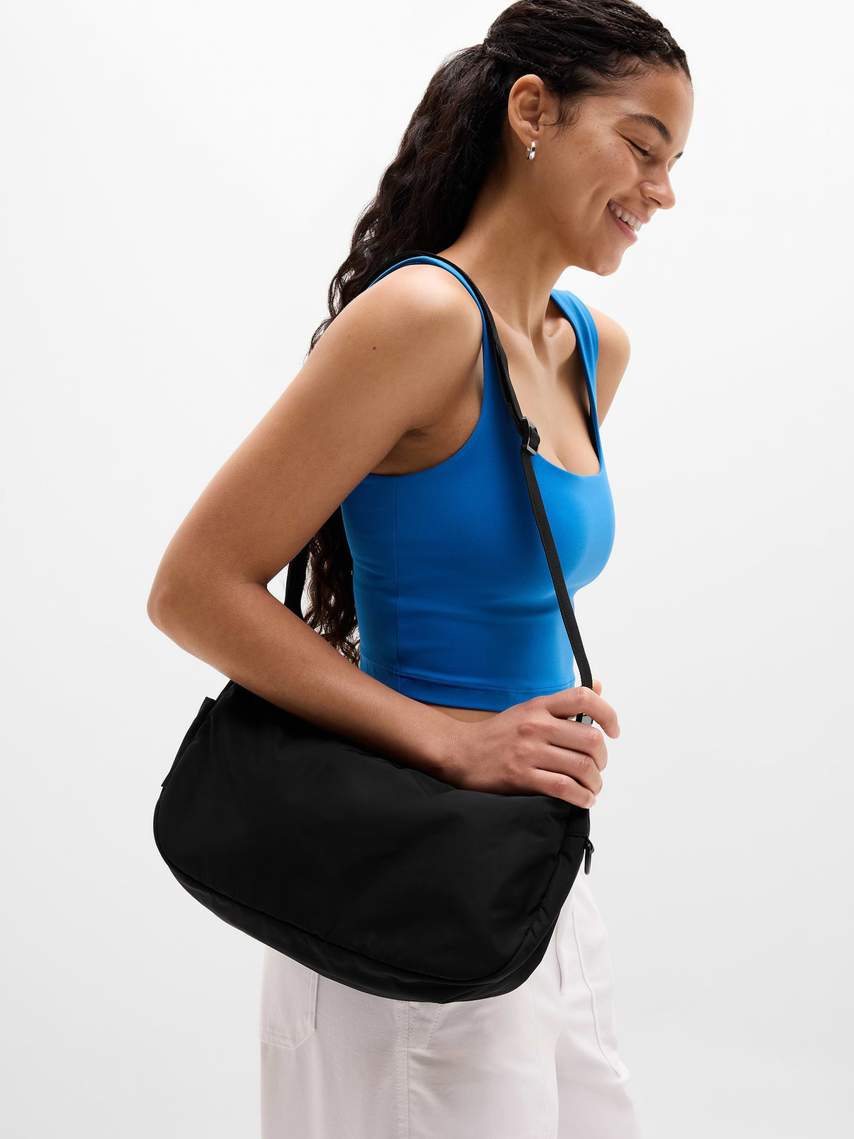 Anytime Crescent Crossbody - Black