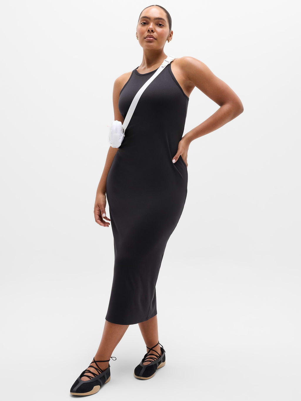 Signature Rib Maxi Dress - Black