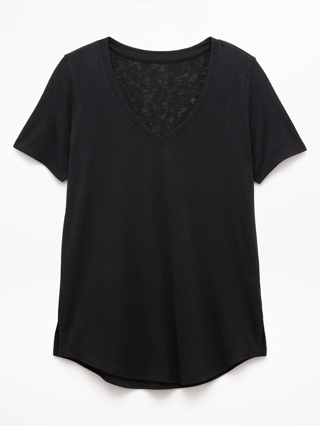 Breezy Scoop V-Neck Tee - Black