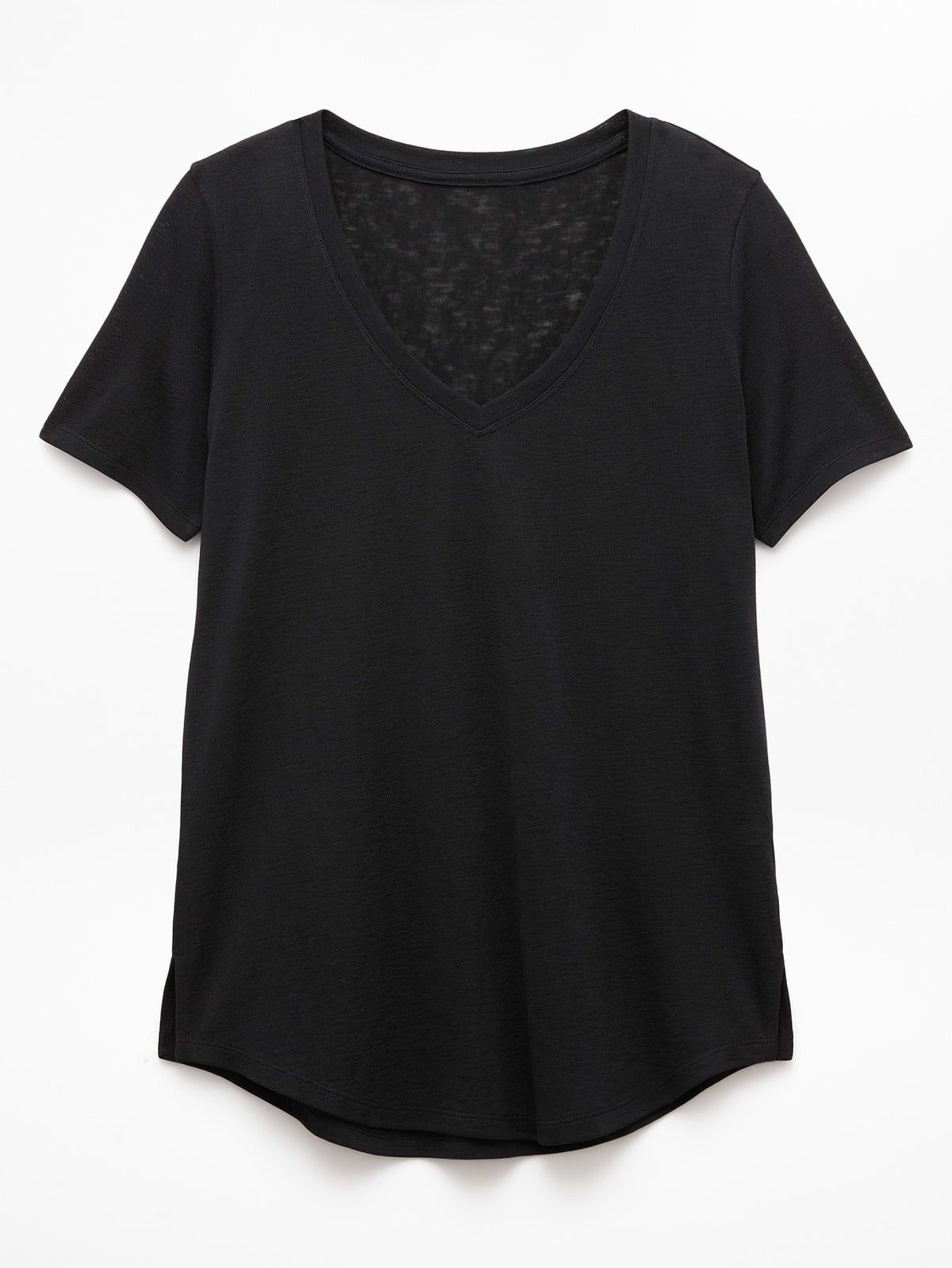 Breezy Scoop V-Neck Tee - Black