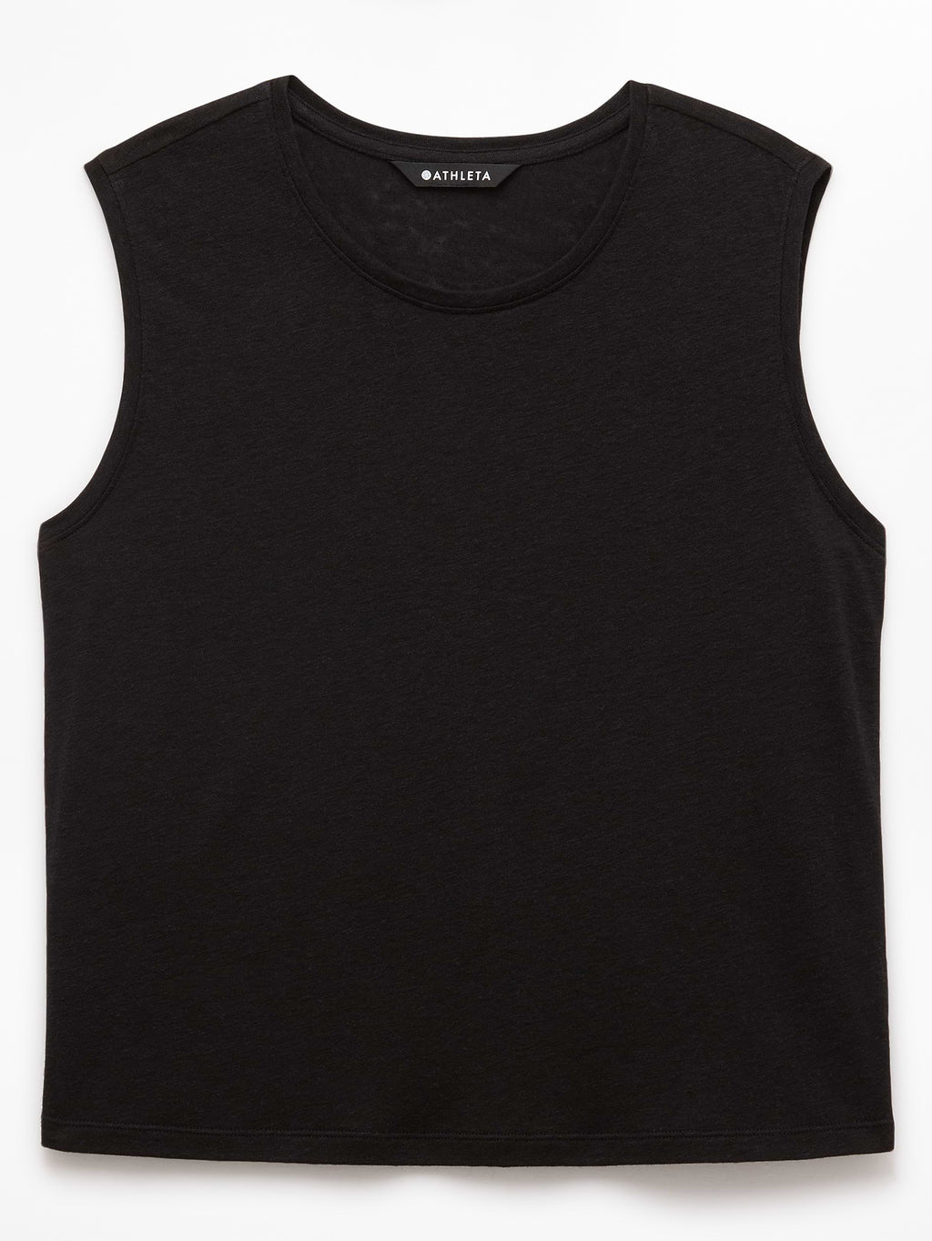 Getaway Linen Blend Muscle Tank - Black