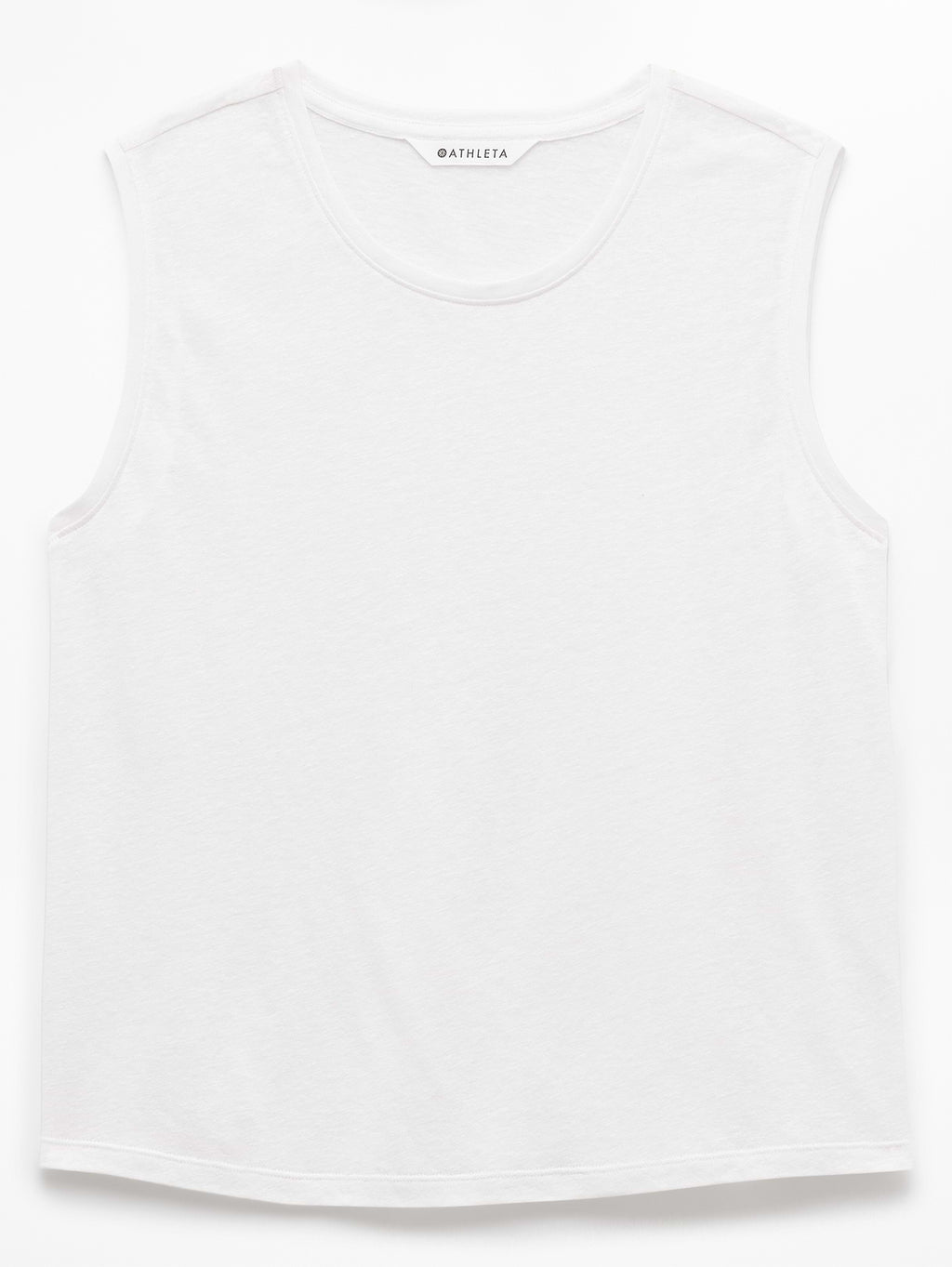 Getaway Linen Blend Muscle Tank - Bright White