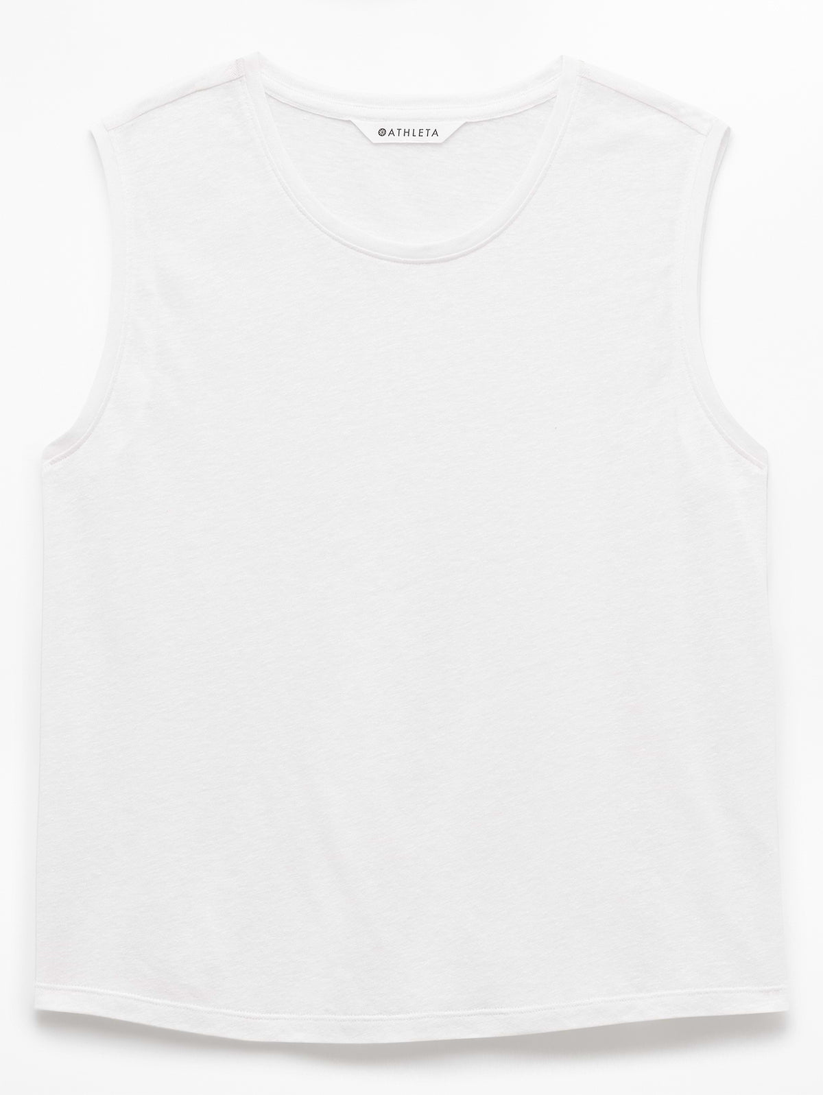 Getaway Linen Blend Muscle Tank - Bright White
