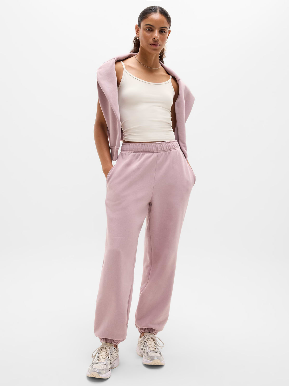 Forever Fleece Mid Rise Flare Pant - Blush